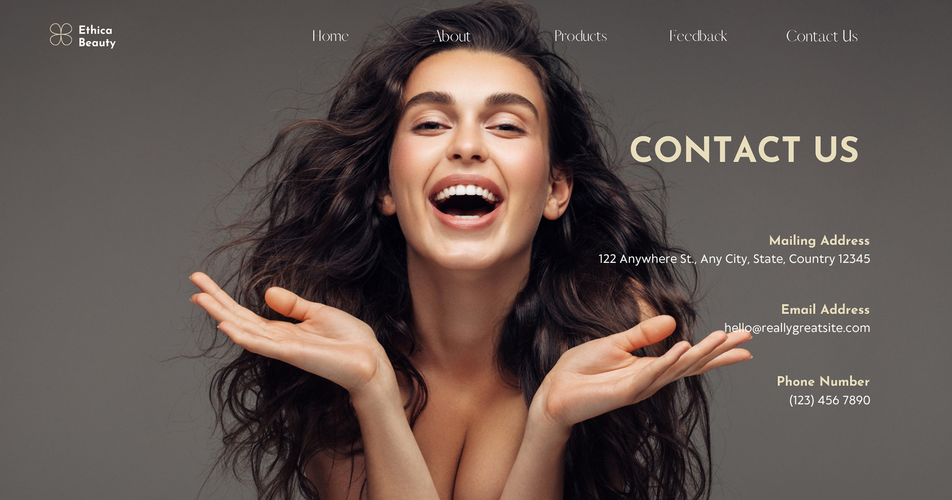 Contact Page of Beauty Website