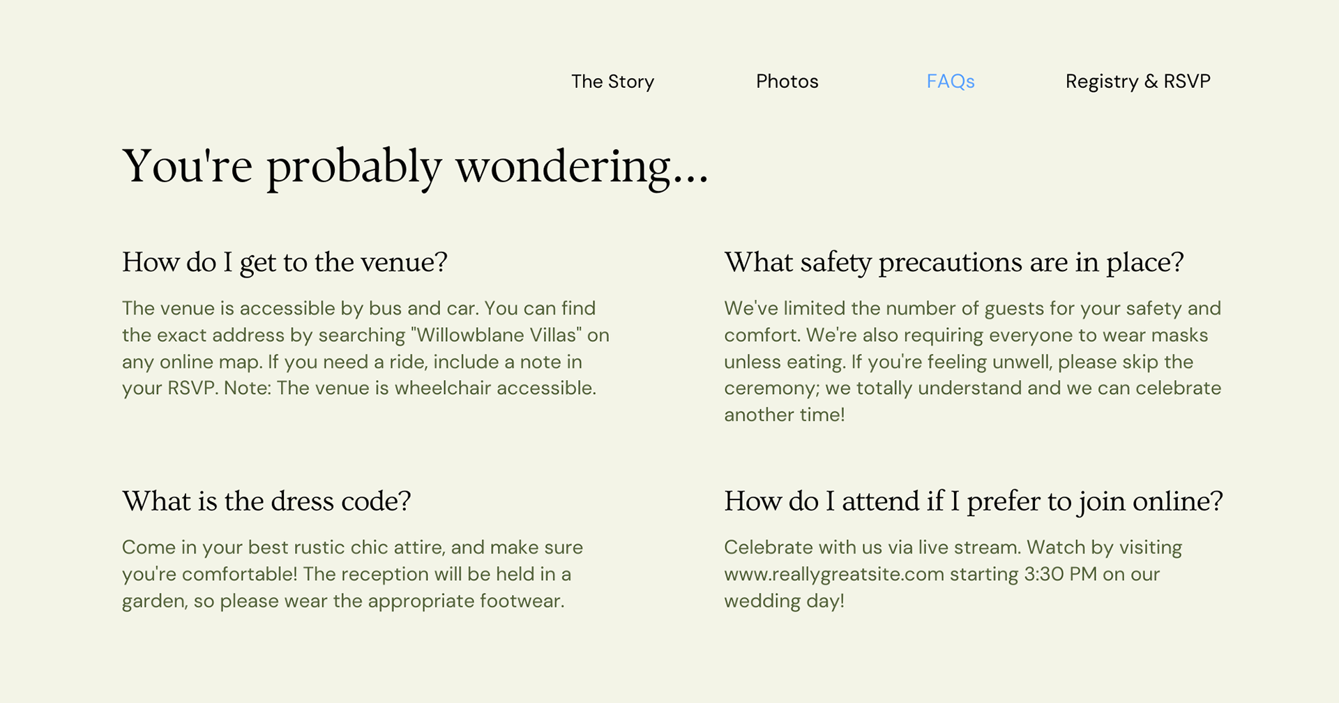 Page 4 FAQs Of Wedding Website