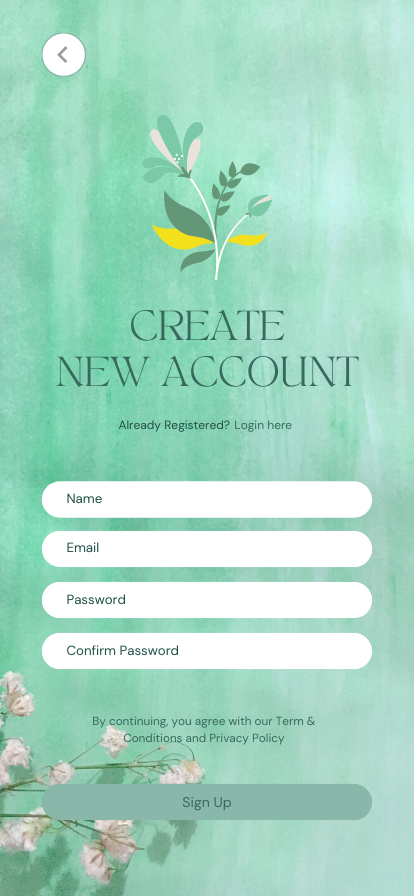 Minimal Create an Account Mobile Prototype Page 3