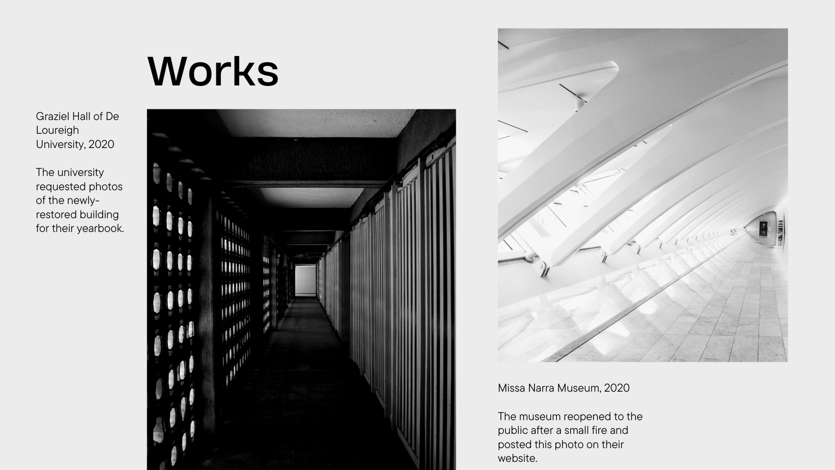 Photographer Web Design Page 3