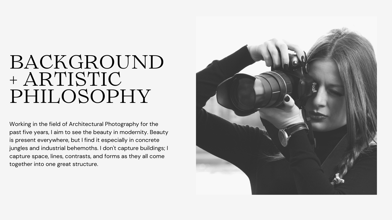 Photographer Web Design Page 2
