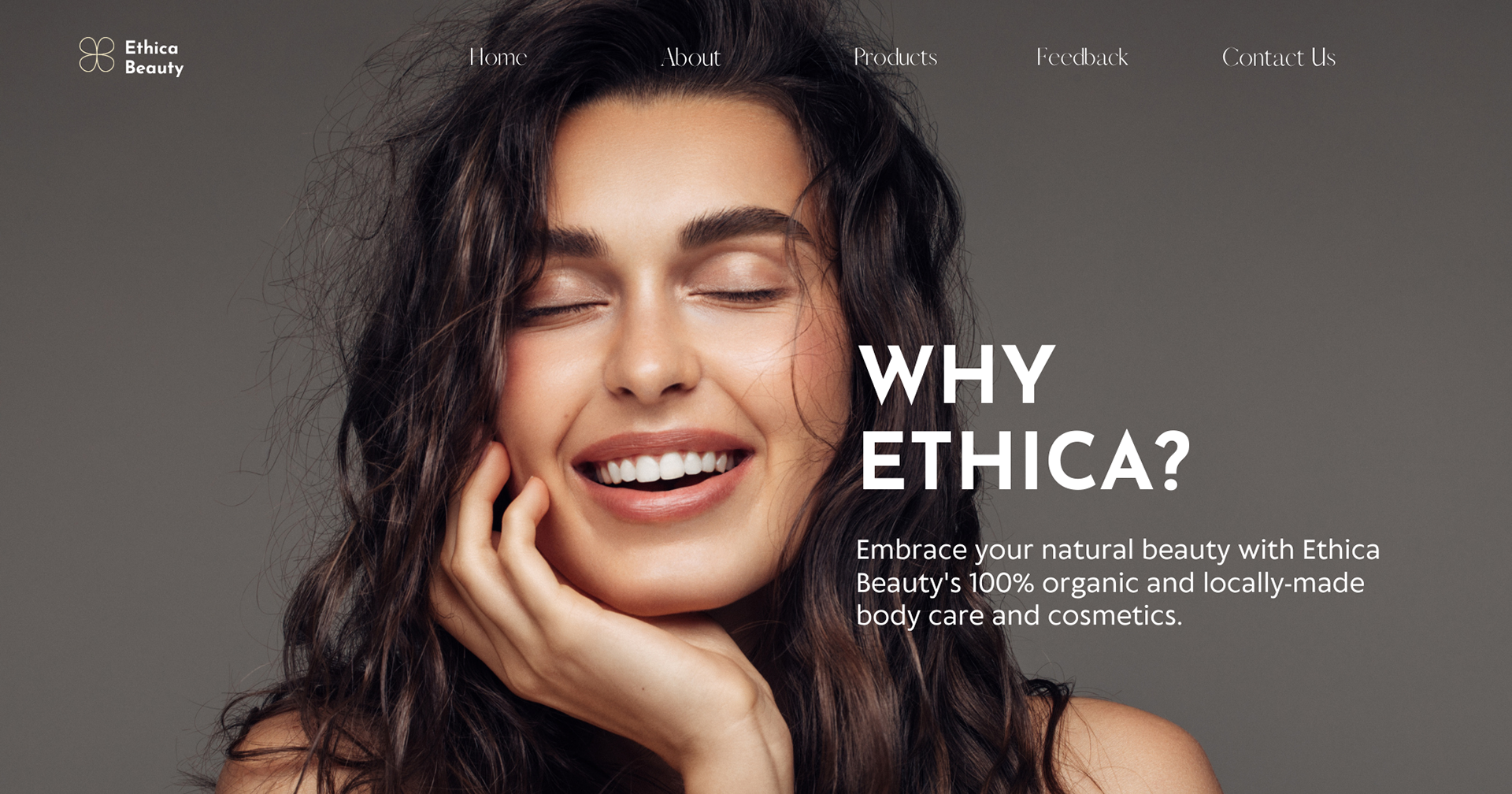 Home Page of Beauty Website