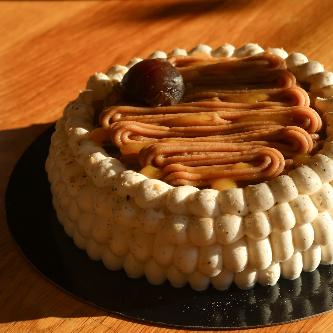 Entremet marron et clémentines du chef Laurent Navarro