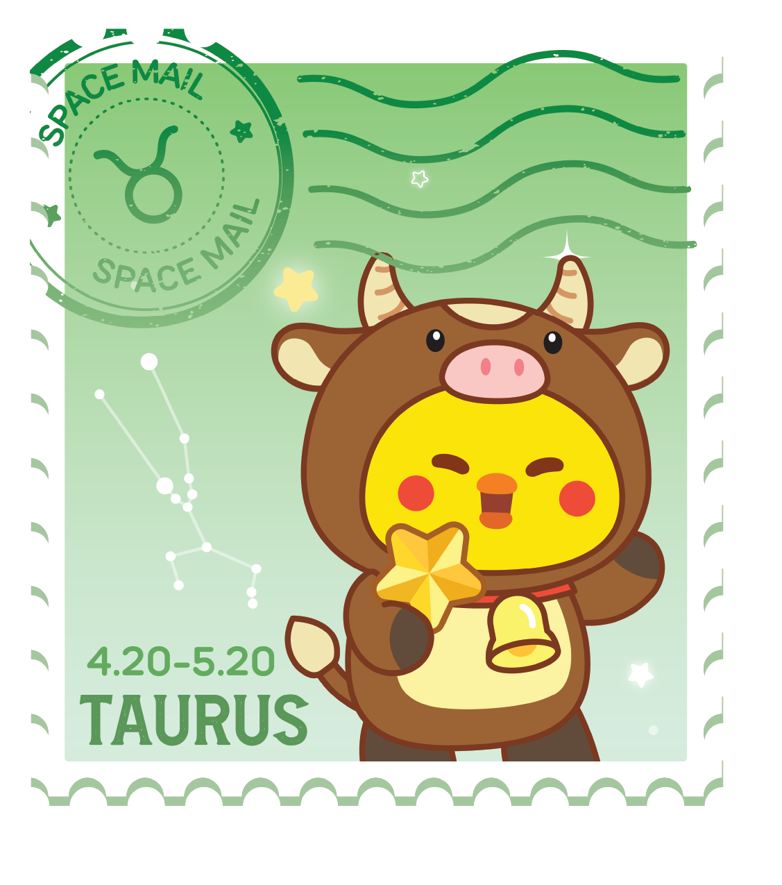 Monthly Zodiac Graphic Illustration: Taurus