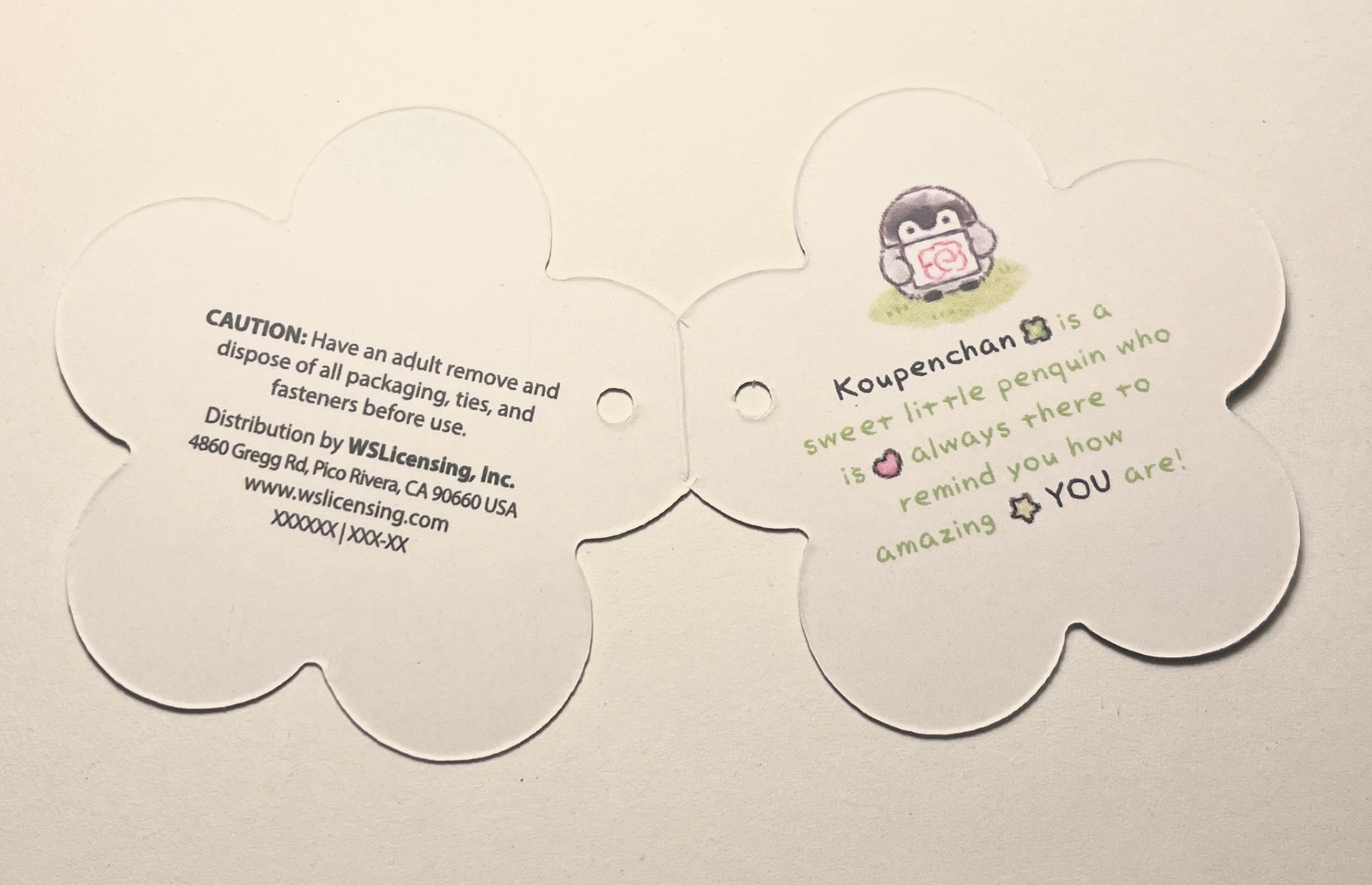 Koupen-Chan Hangtag with Placement SKU #