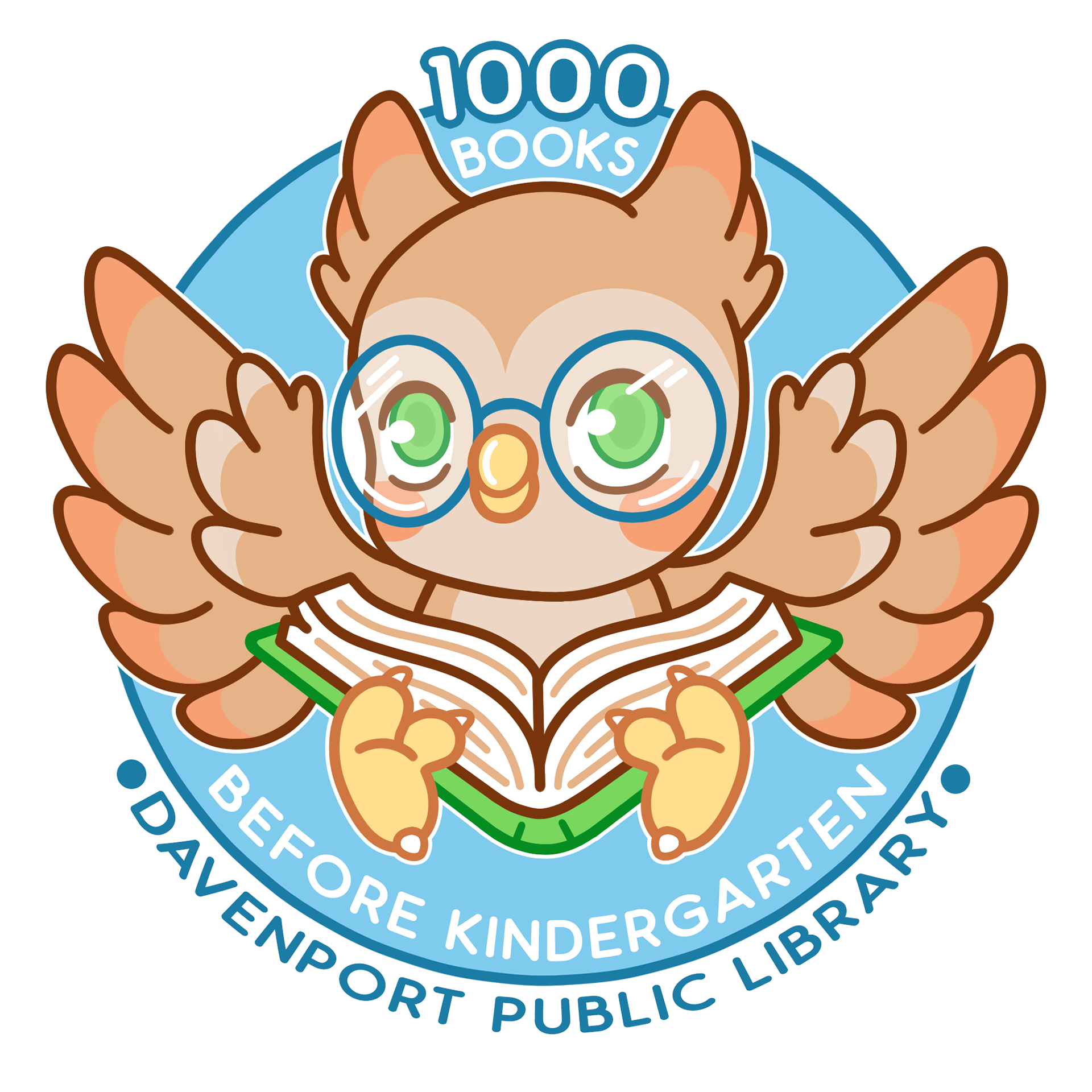Davenport Public Library - 1000 Books Before Kindergarten Logo