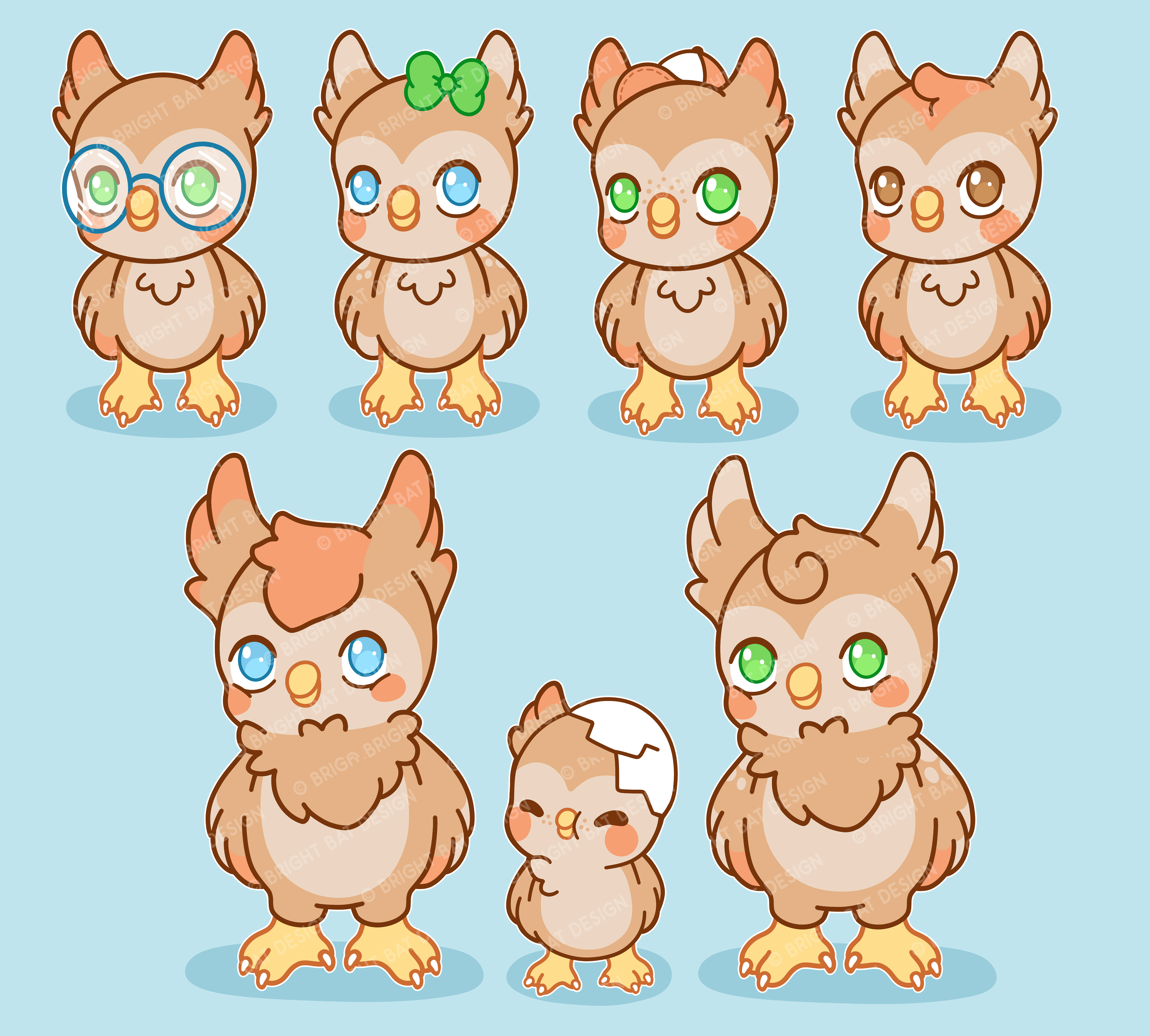 Davenport Public Library - 1000 Books Owl Character Design