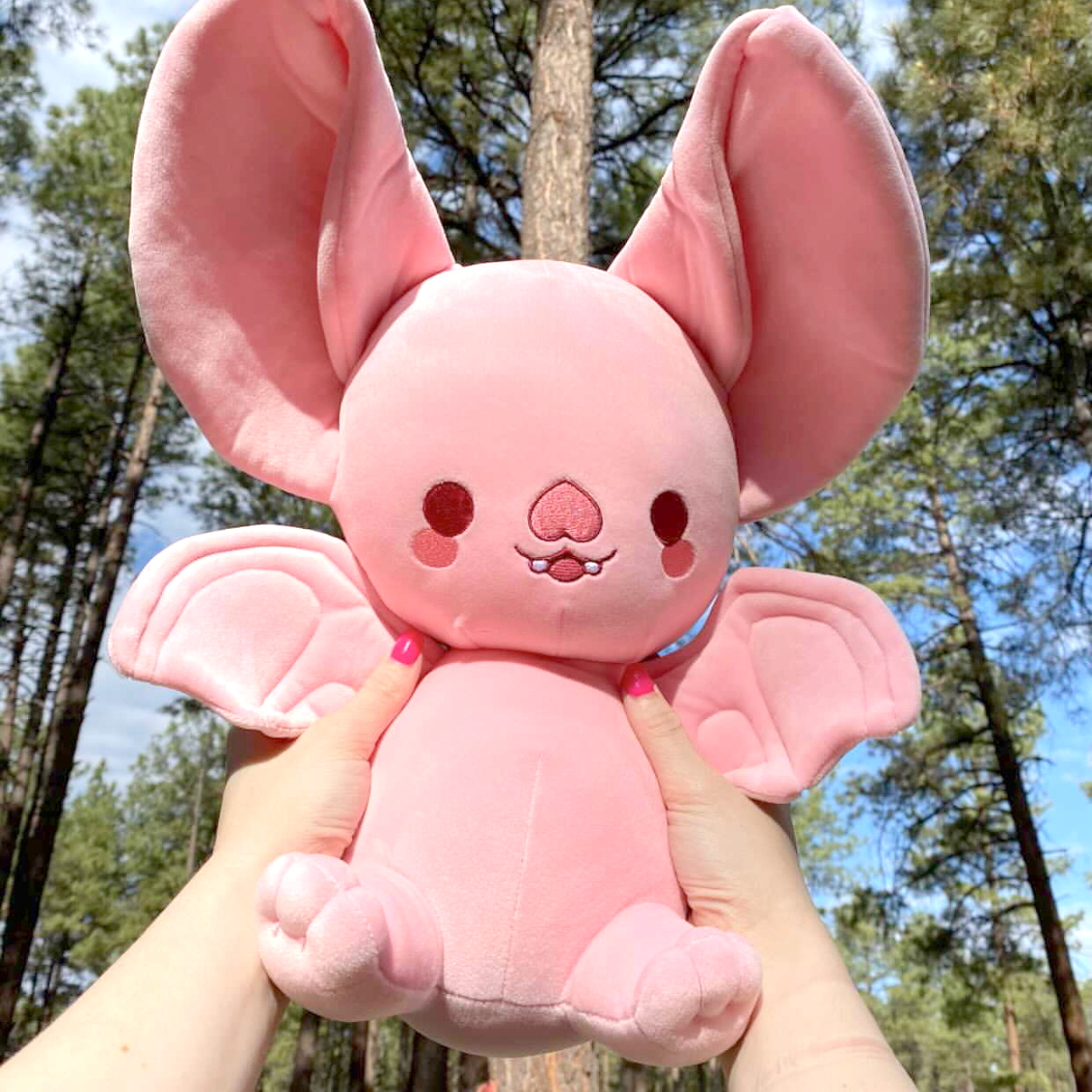 Pink Version 1 Bright Bat Mascot Plush