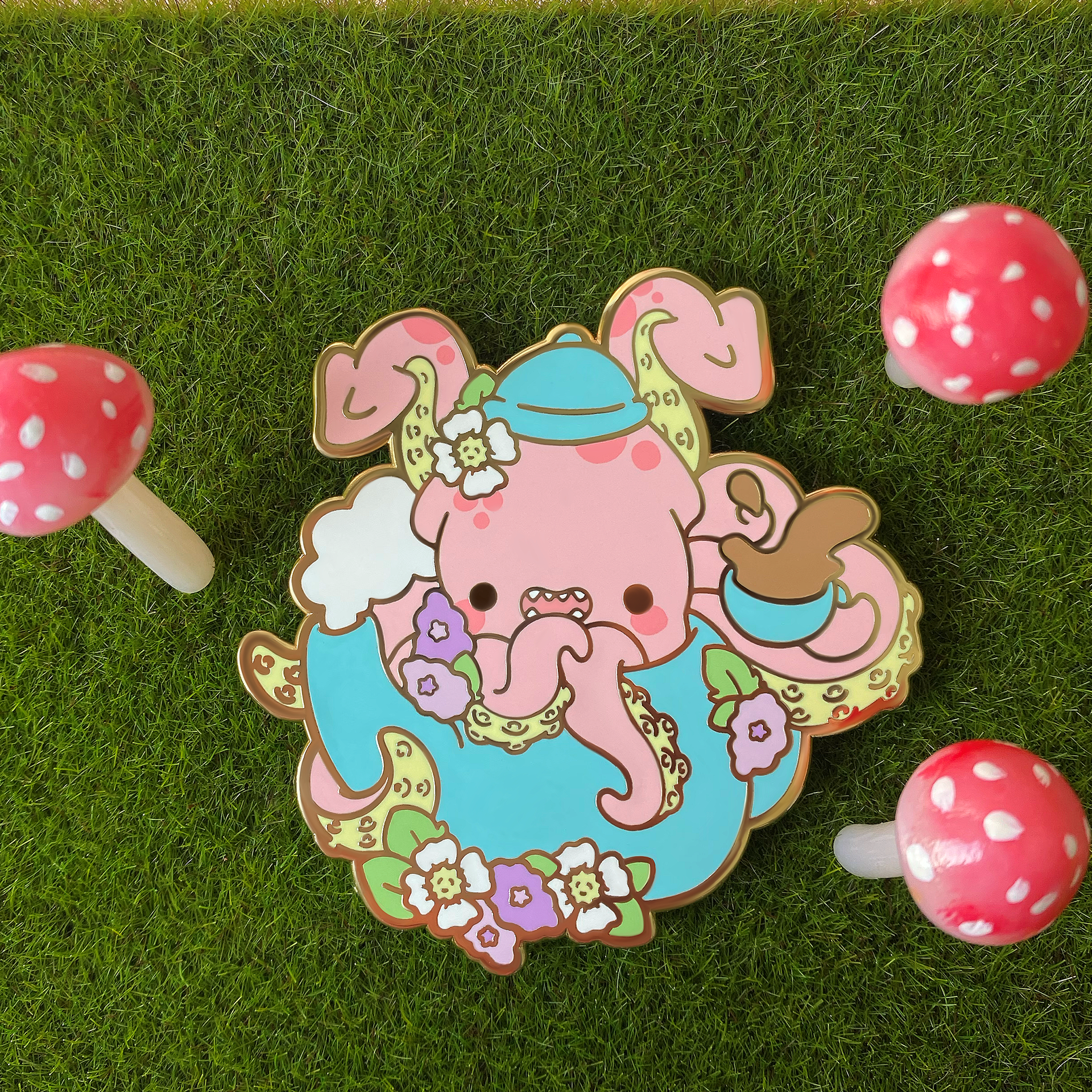 Kraken Tea Pot Pin