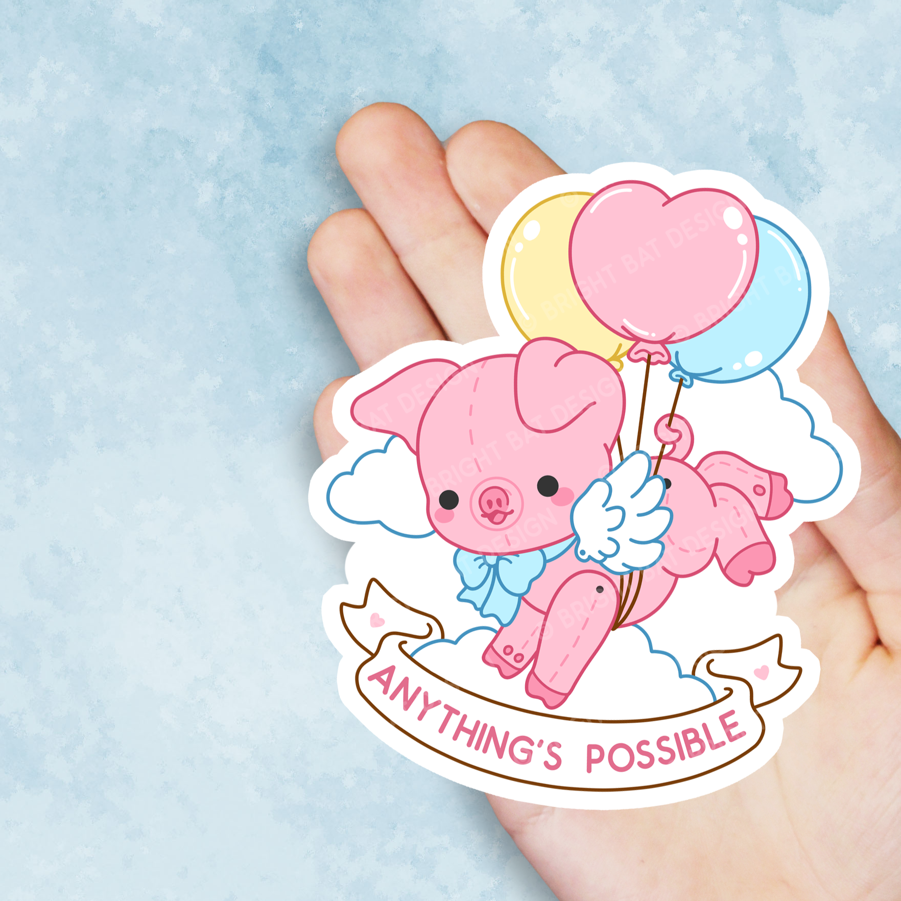 Anything's Possible Pig Plush Sticker