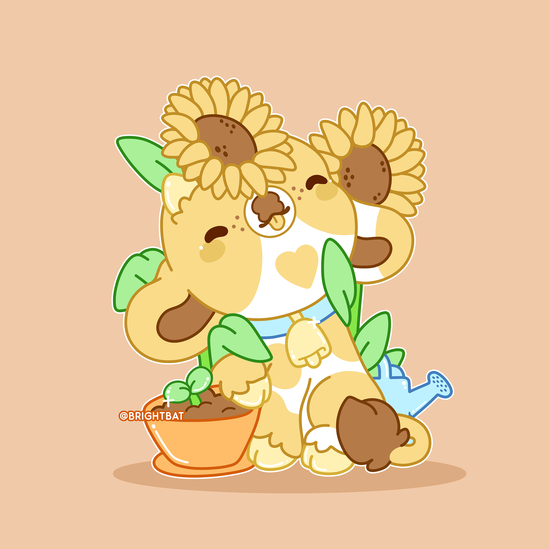 Sprout the Sunflower Cow