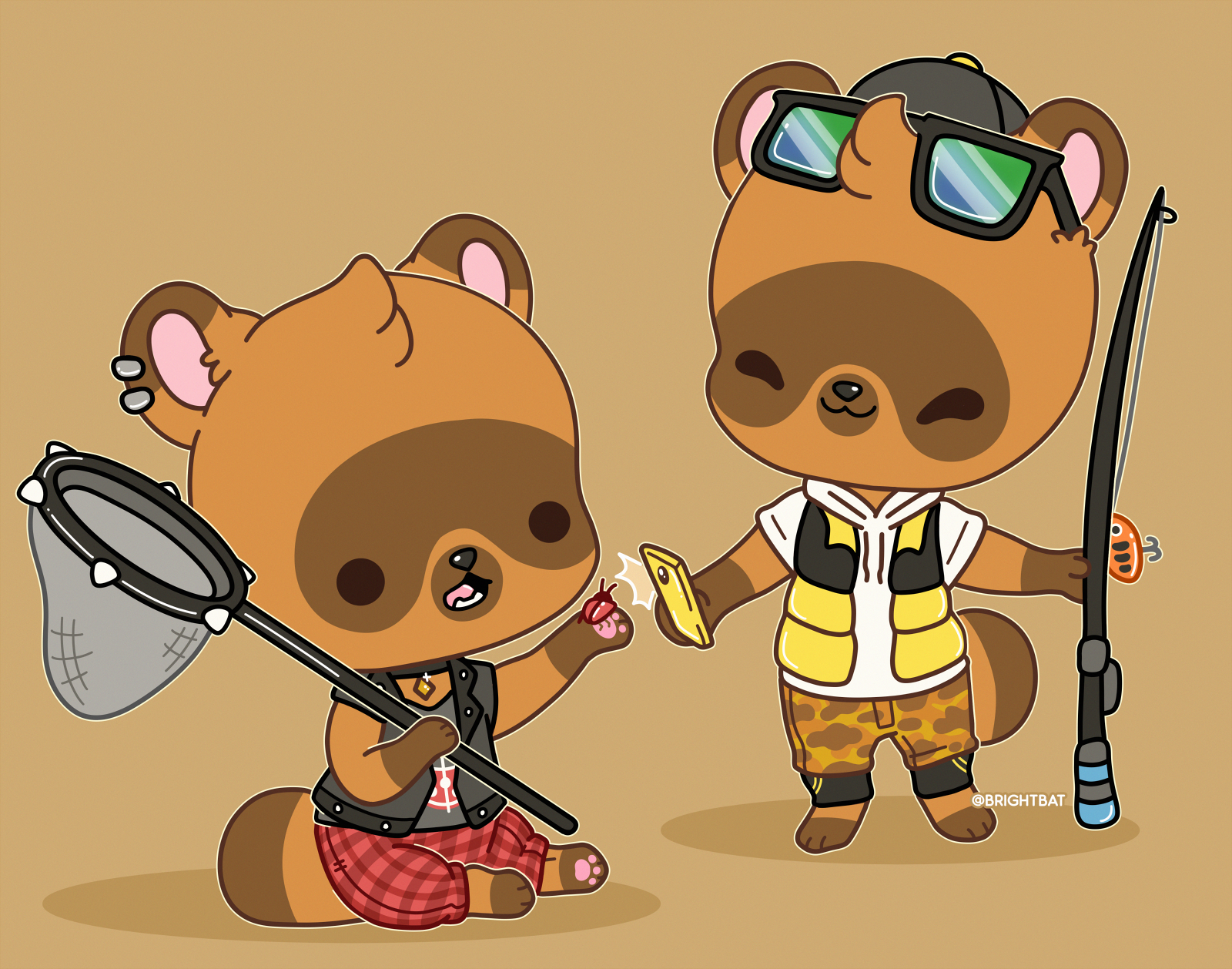 Timmy and Tommy dressed as CJ and Flick - Animal Crossing