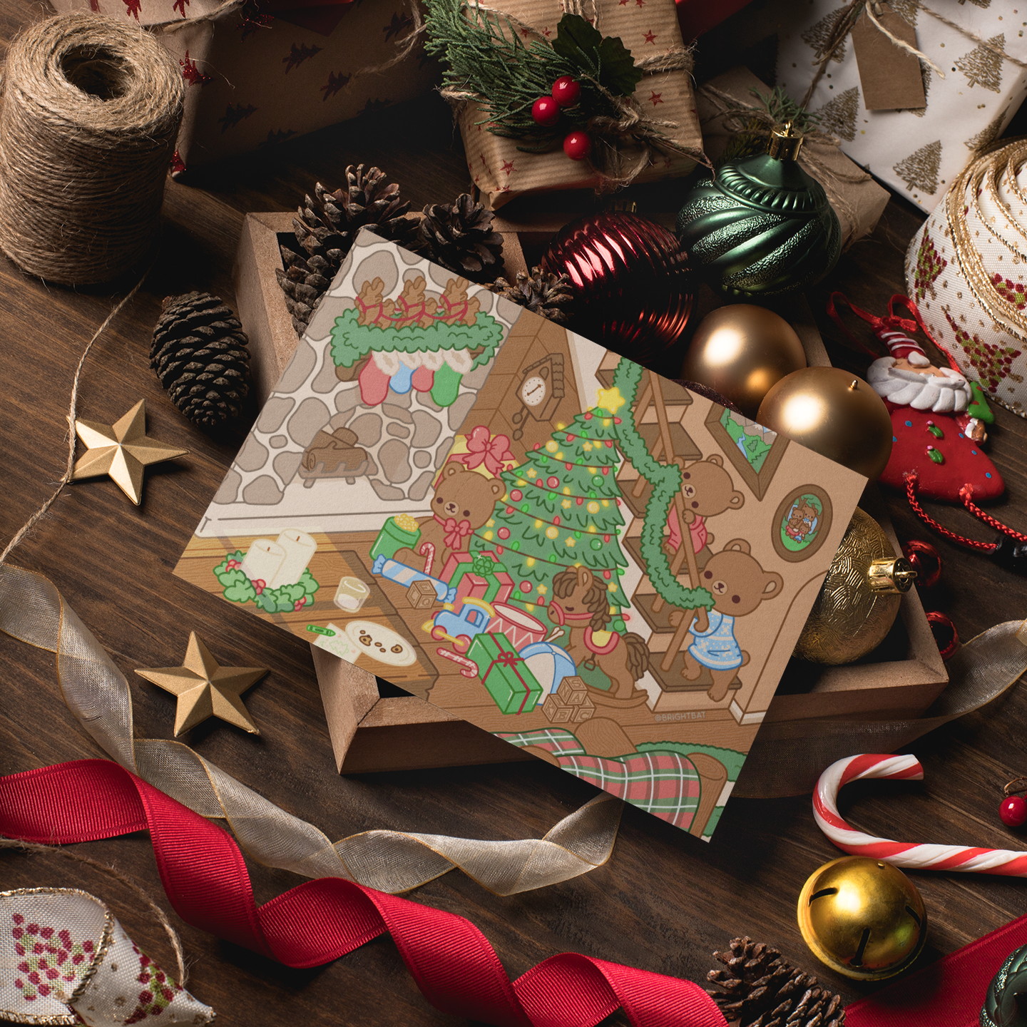 Teddy Bear Christmas Greeting Card
