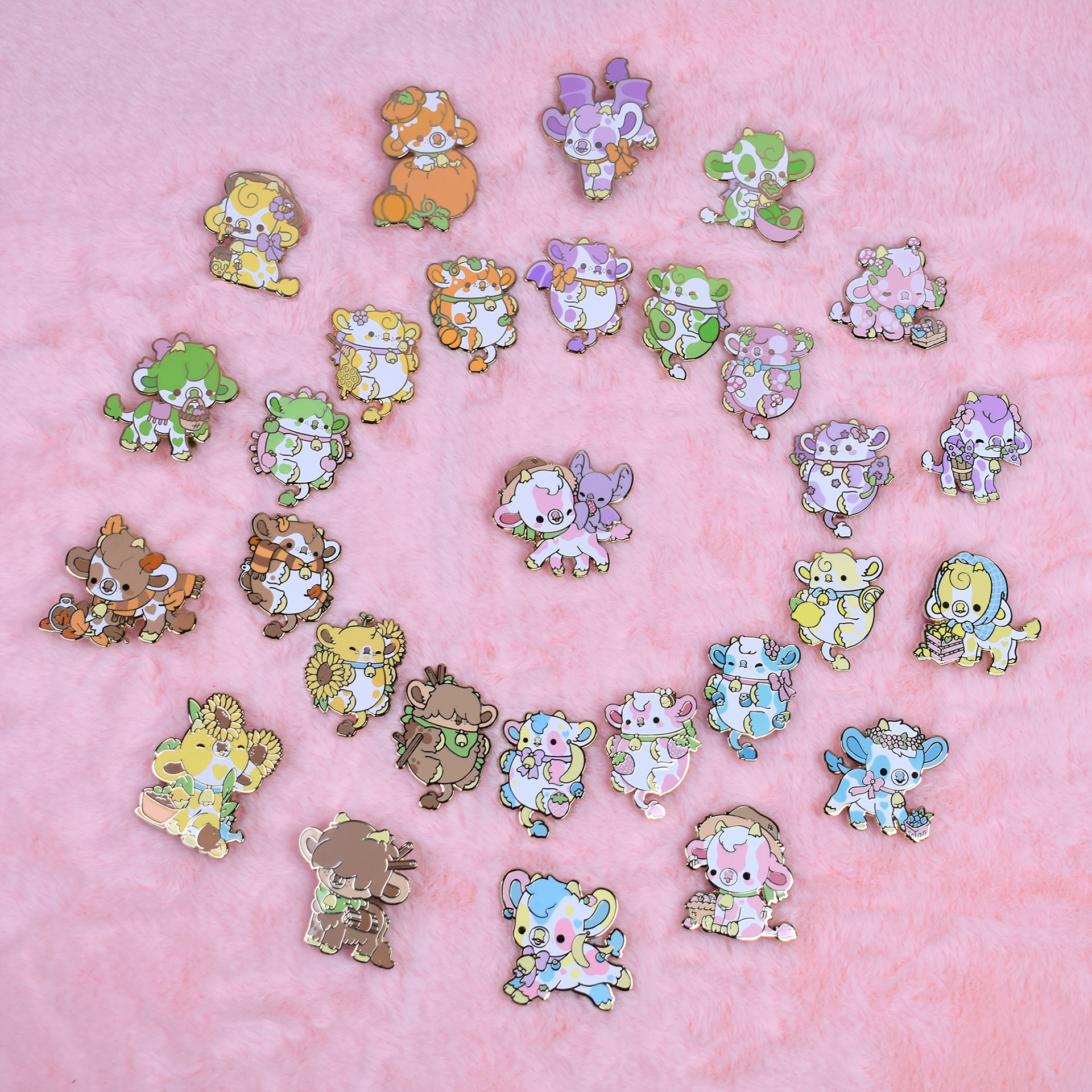 Garden and Harvest Cow Pins