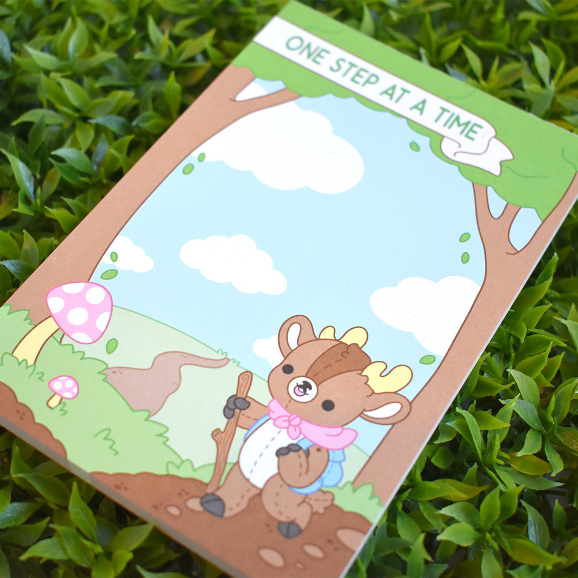 One Step At A Time Deer Plush Notepad