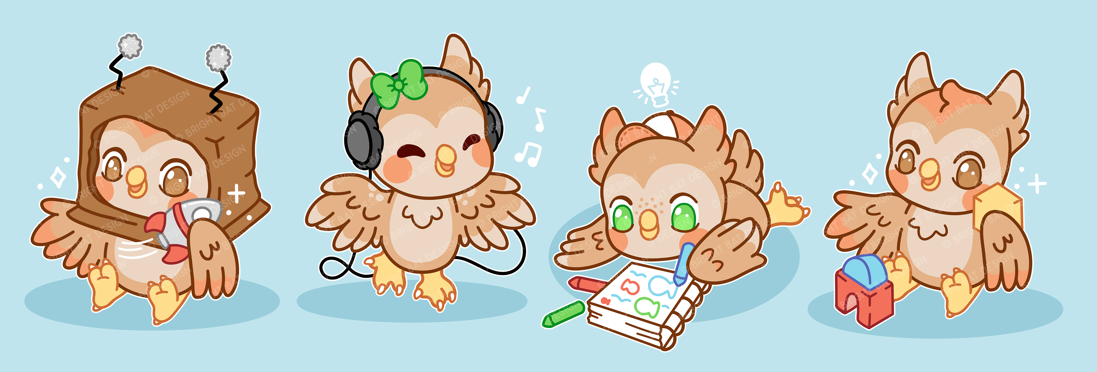 Davenport Public Library - 1000 Books Owl Character Design