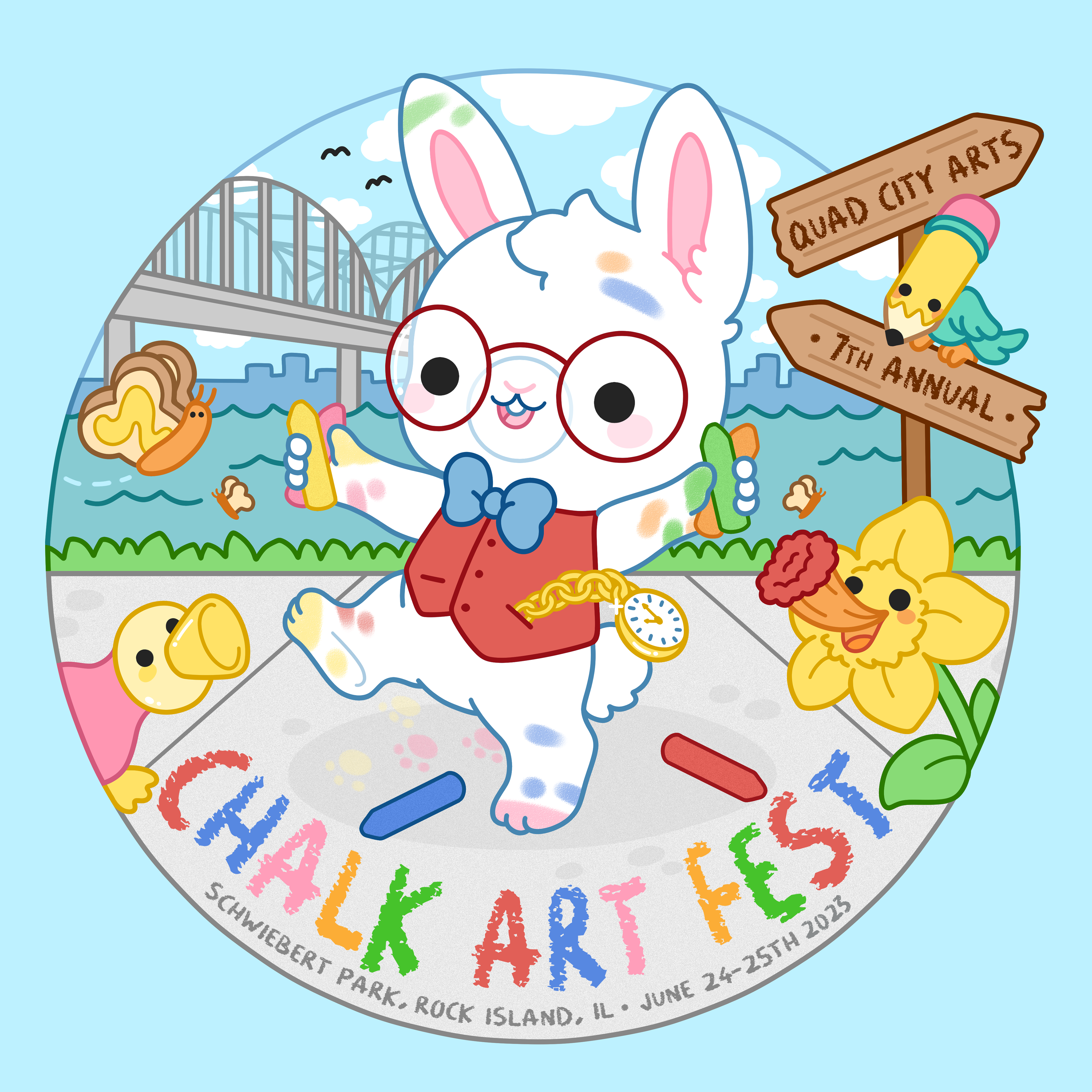 Quad City Arts Chalk Art Fest Sticker Design