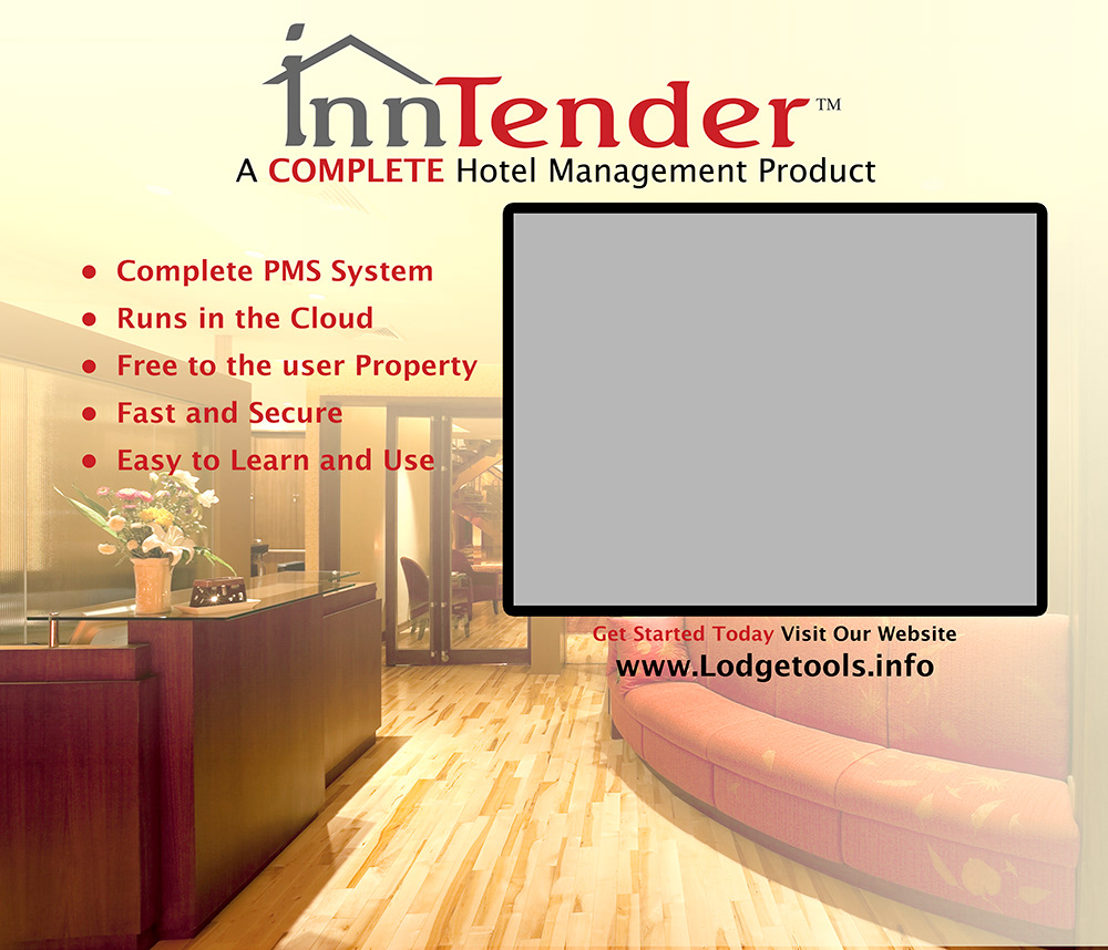 Convention show booth with projector screen