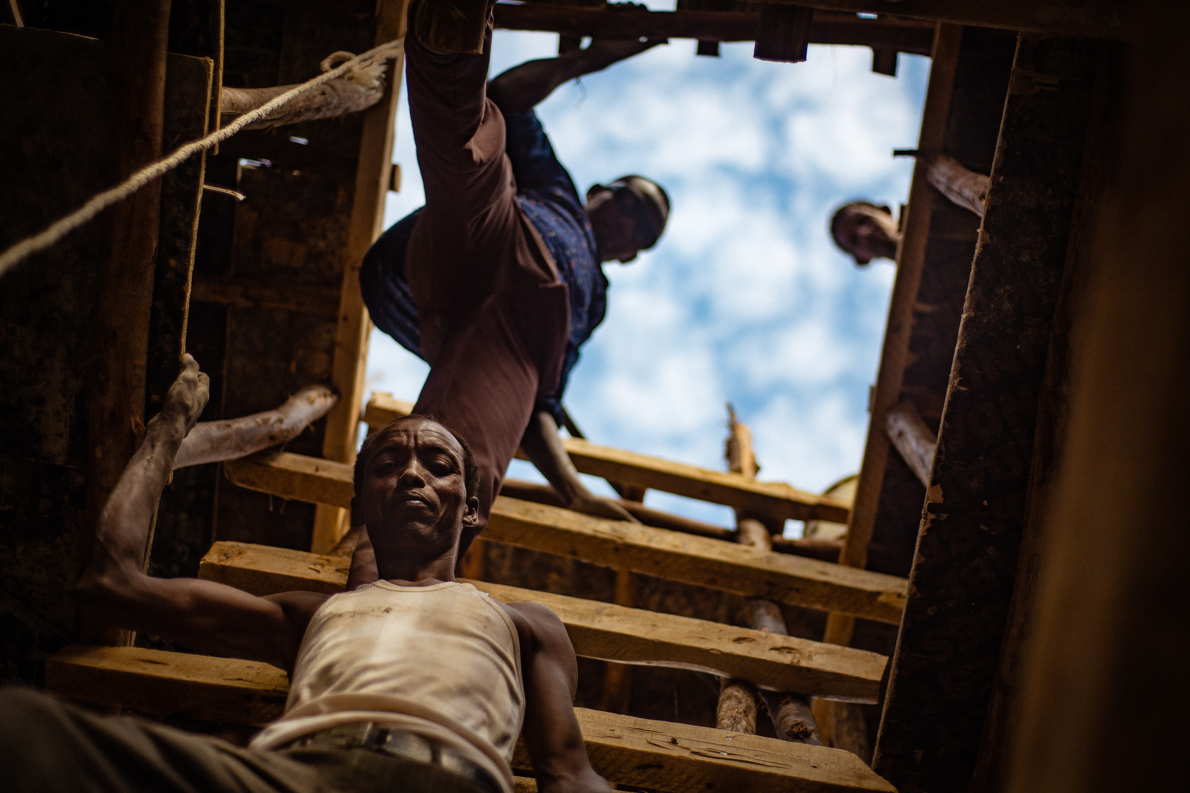 Mosque construction in the town of North Horr, in Kenya's Eastern Province.