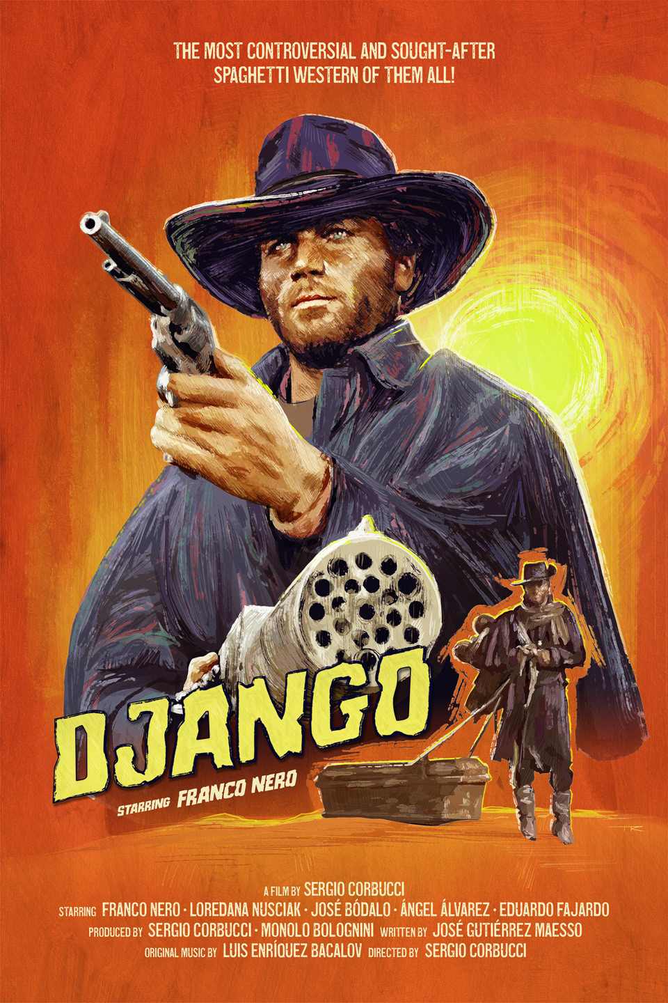 Django Tom Ralston Franco Nero Poster Film Illustration