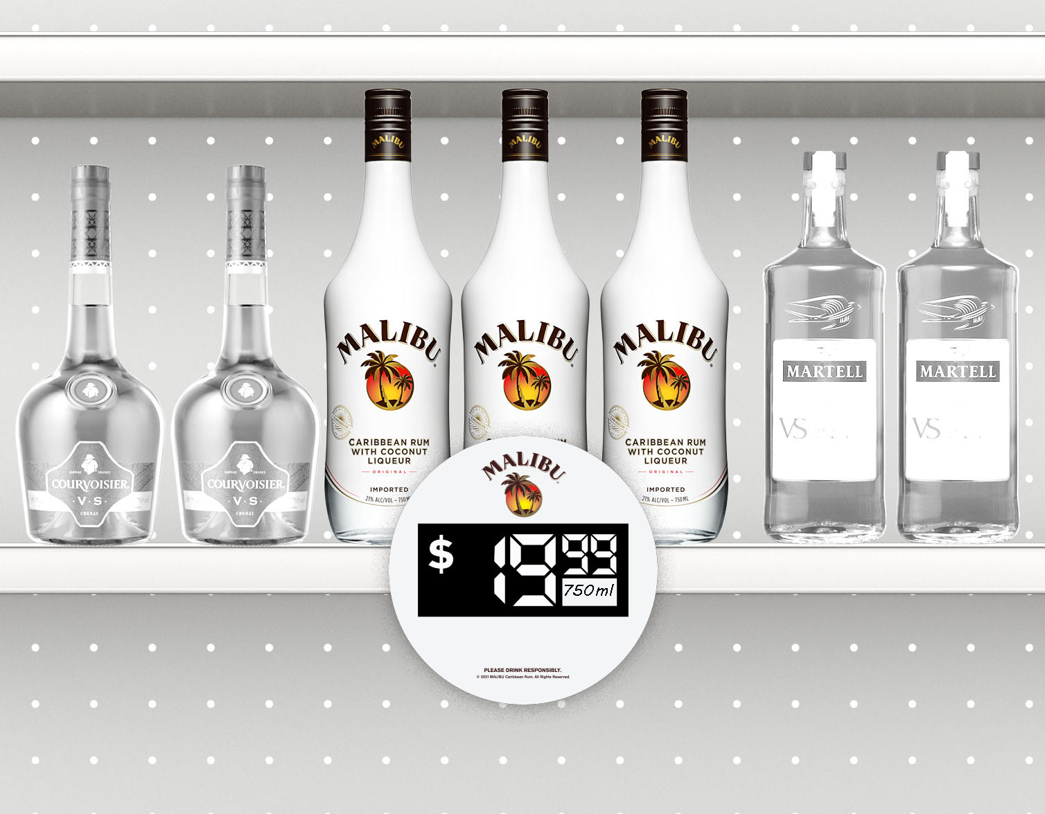 Malibu Rum - Shelving Mockup for Pernod Ricard