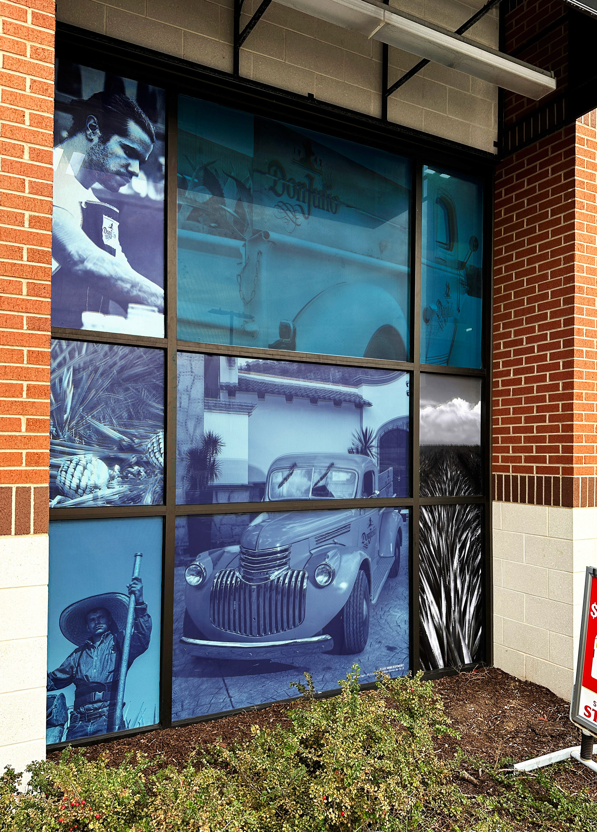 Kearny Plaza Discount Liquors - NJ - 116" x 138" Perforated Window Vinyl Mural