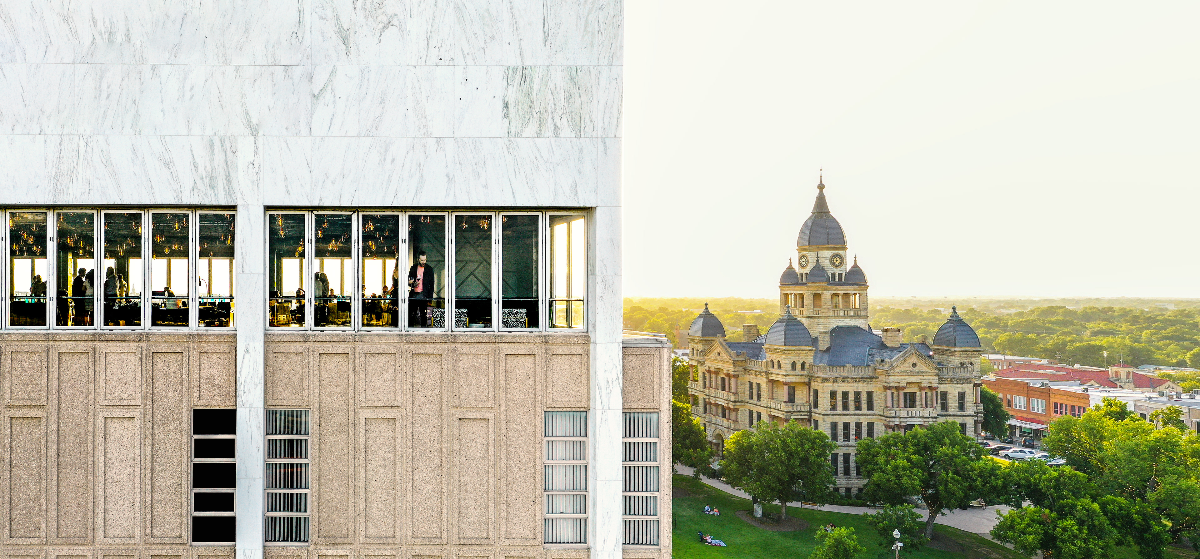 Sunago Bell and Downtown Denton, TX
