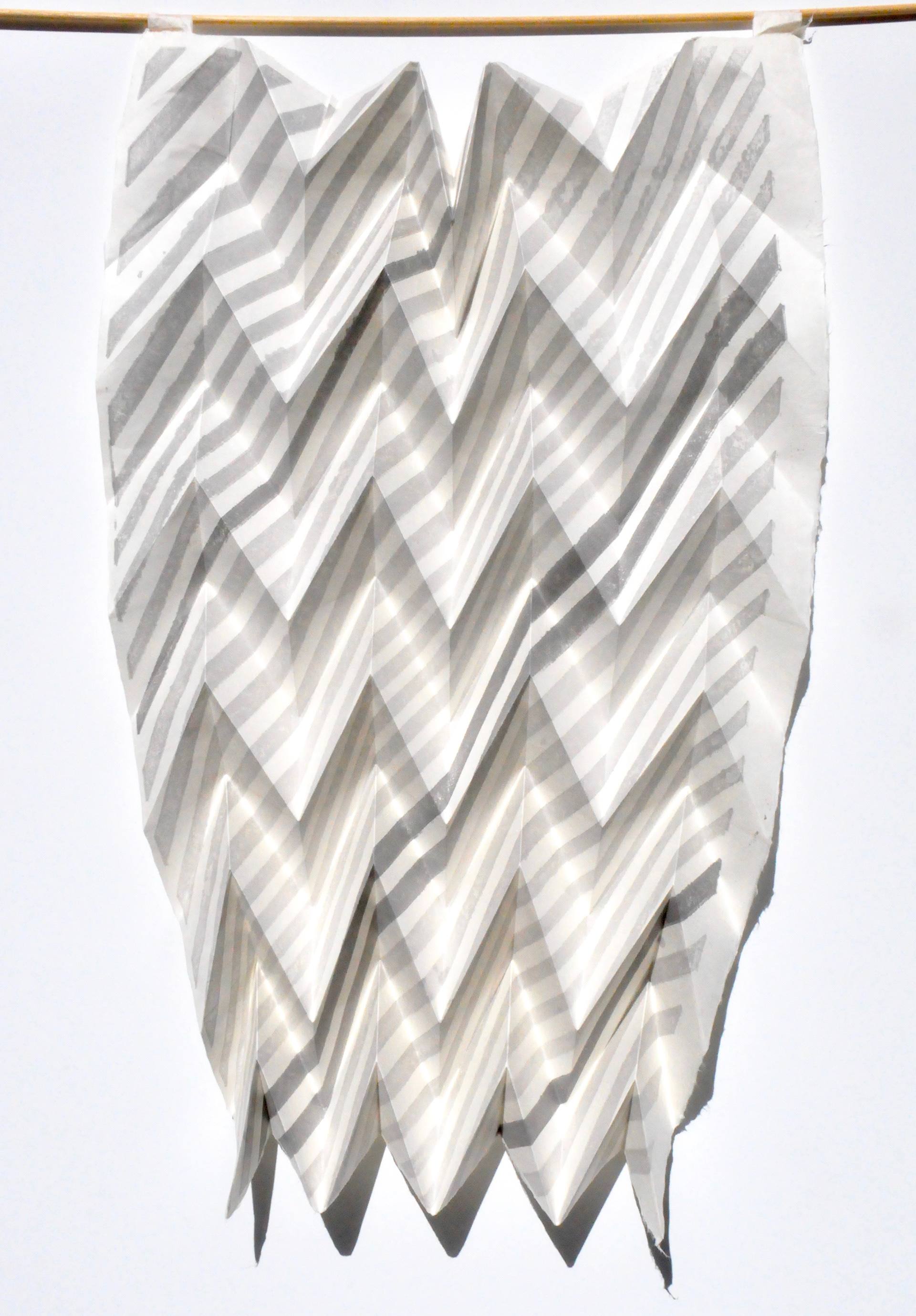 Mia O Fold Mokuhanga (Gray) 2021 15 x 24.8" mokuhanga