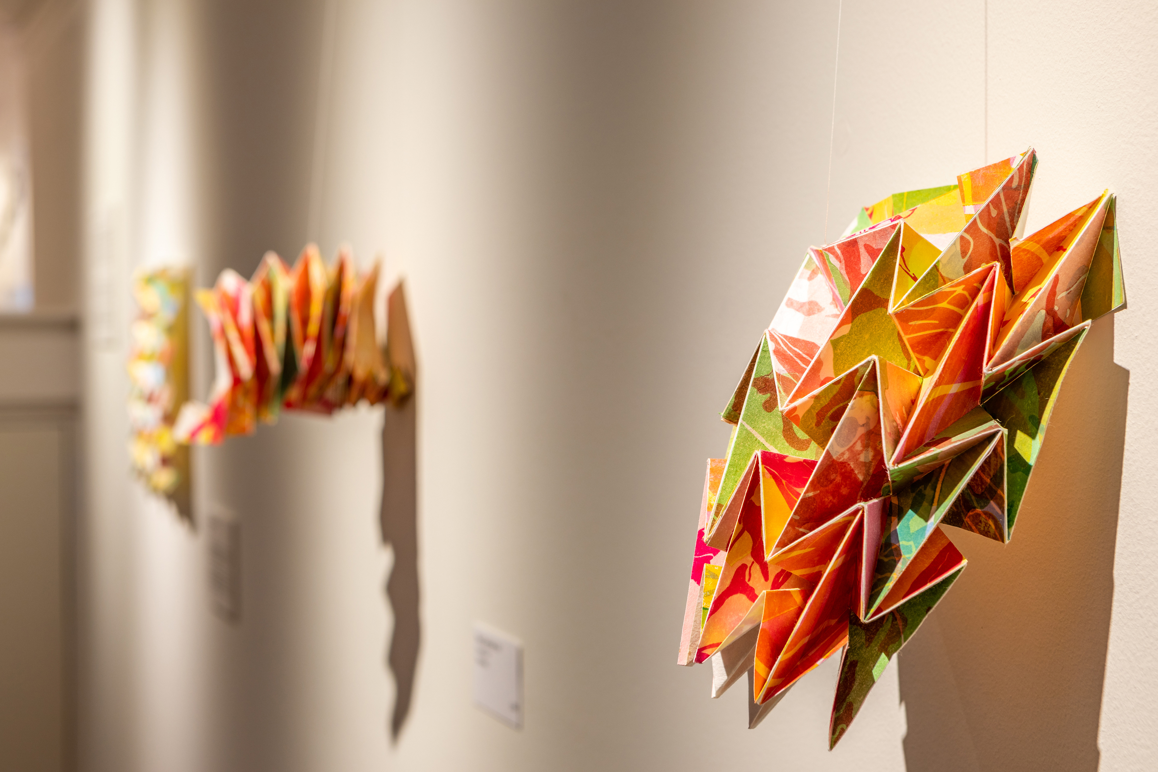 Louise Rouse Study for Tumble and Tumble Fold 2021 7x5x9" collage and folded mokuhanga