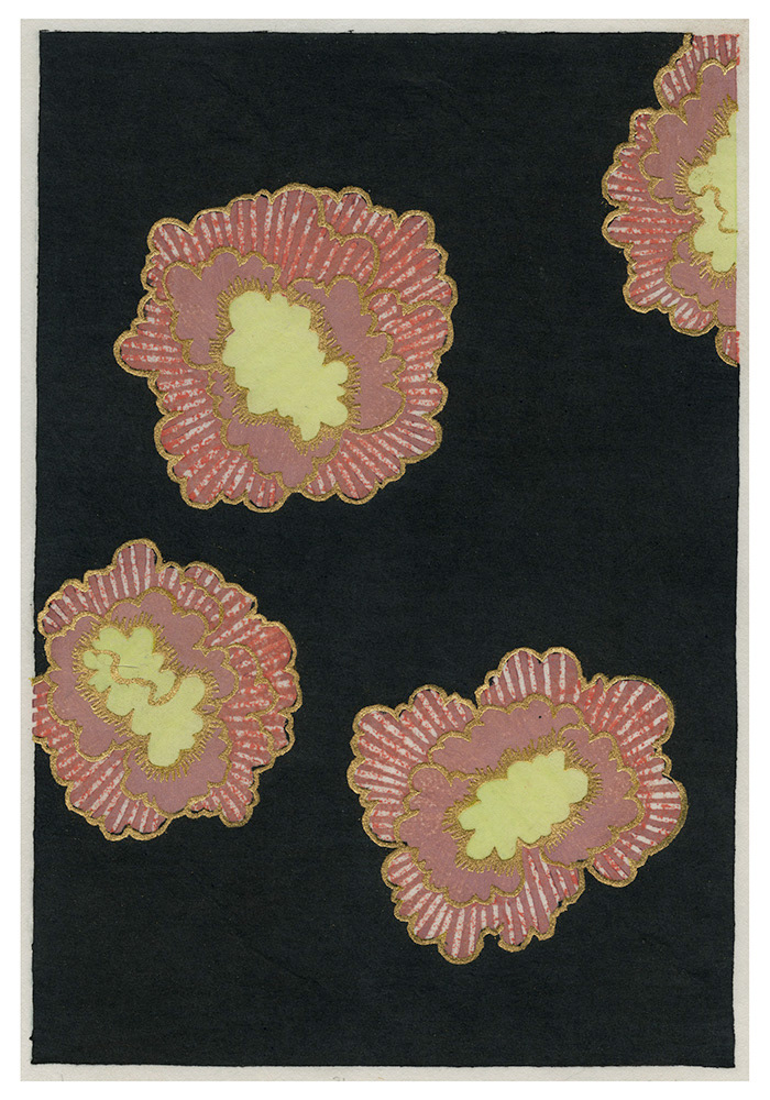 Melissa Schulenberg, Boom, 7" x 10", mokuhanga with gold leaf and shomenzuri, 2019