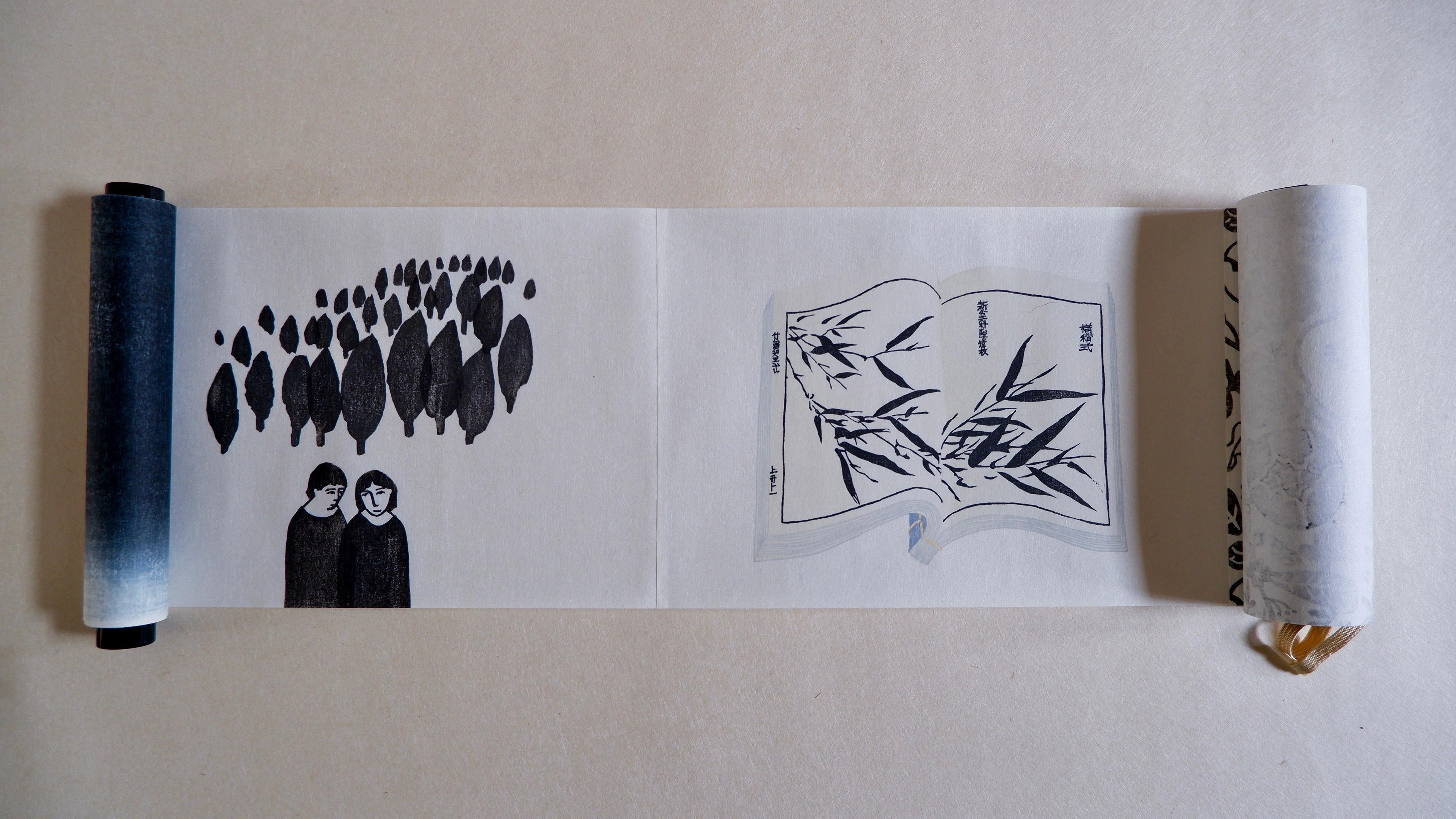 Mokuhanga Sisters, Borderless Scroll, 2020