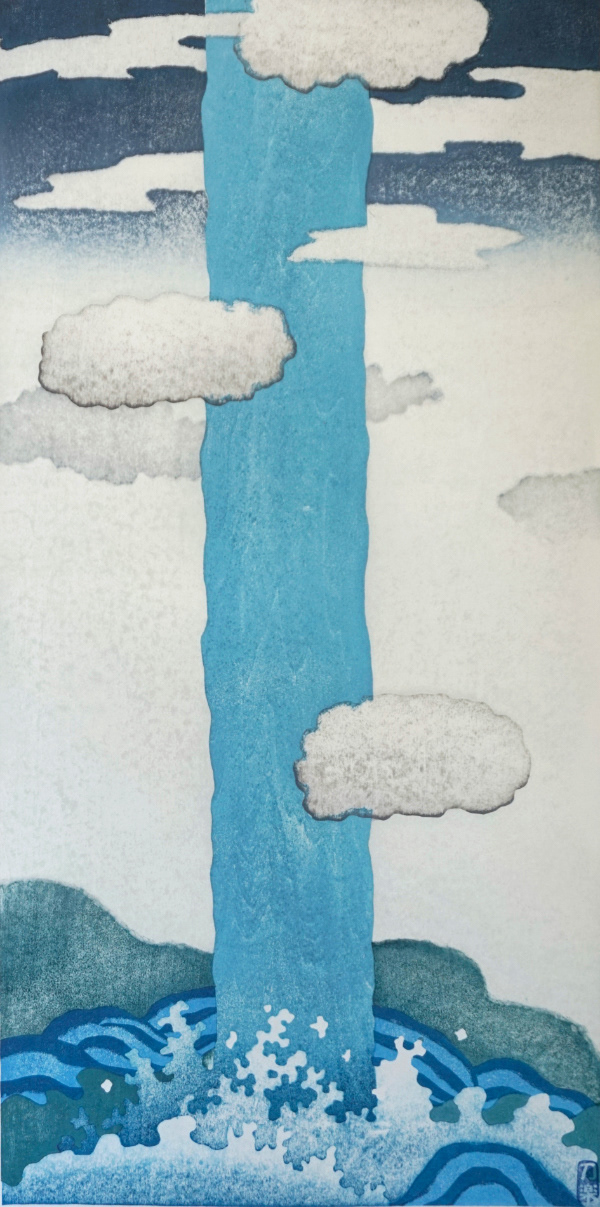 Terry McKenna, 2021 Water From Heaven 35.4 x 19.6 inches Mokuhanga