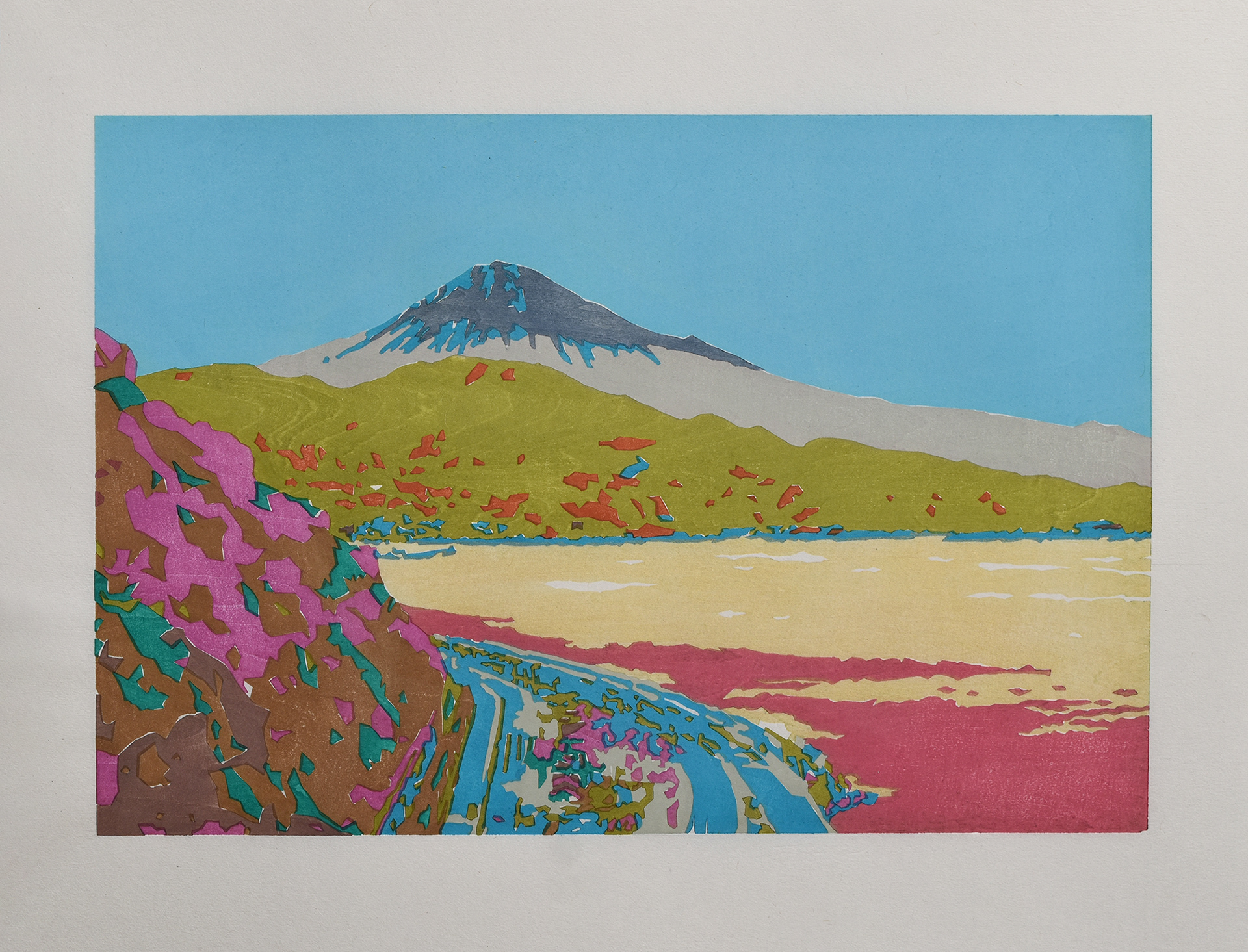 Katsutoshi Yuasa VR Tokaido #4 2021 18 x 12” mokuhanga
