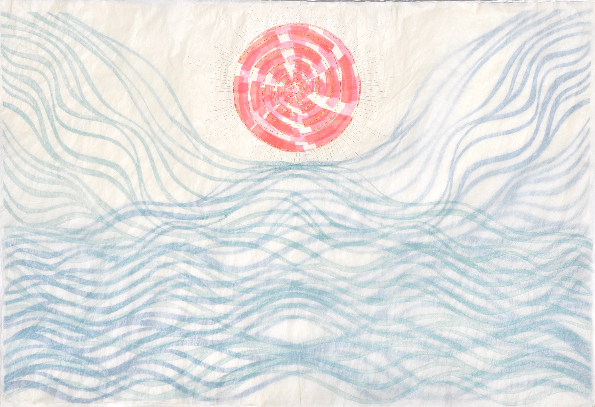 Mia O Sunrise 2019 35.8 x 25.1" mokuhanga