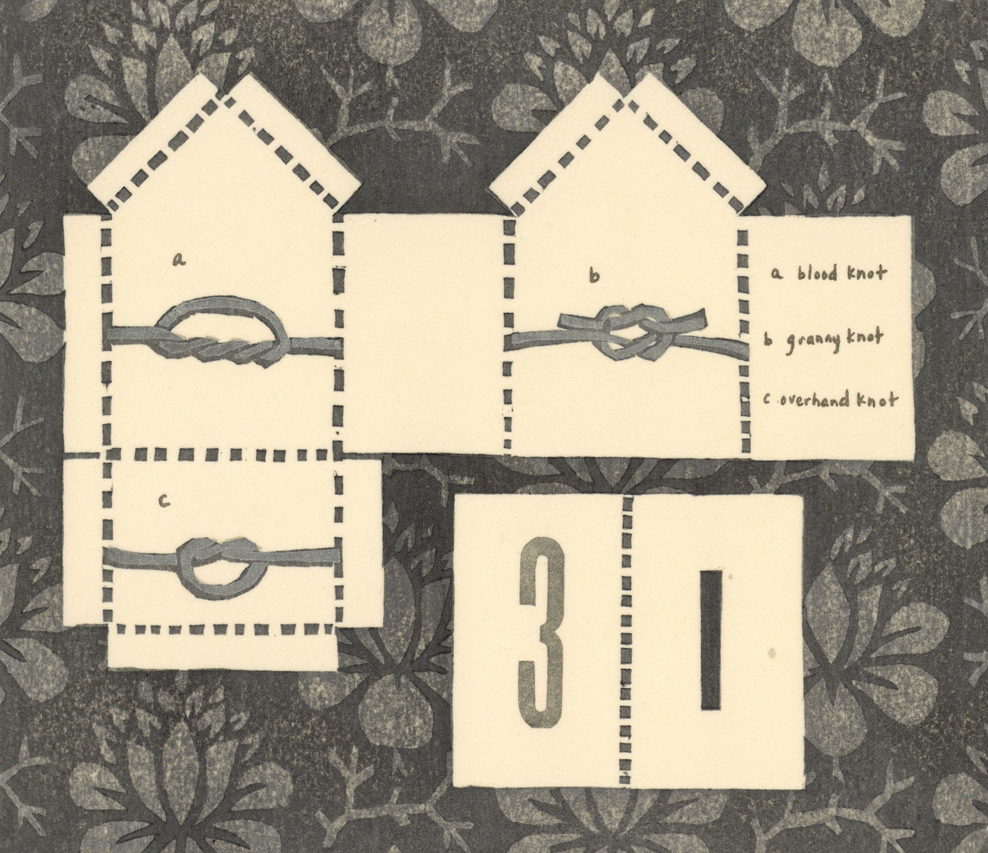 Katie Baldwin Things we lost along the way: Knot 2009 10 x 9" mokuhanga and letterpress