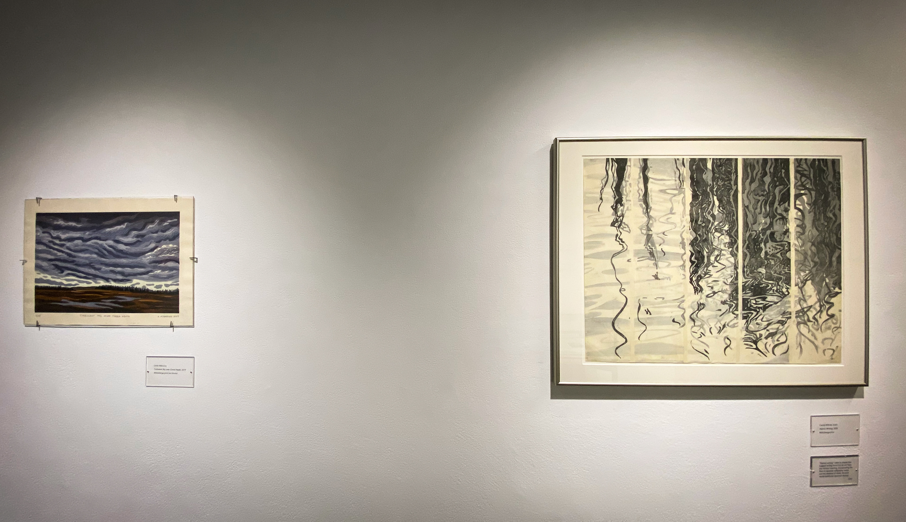 Linda Mahoney, Turbulent Sky Over Corea Heath, and Carol Wilhide Justin, Asemic Writing