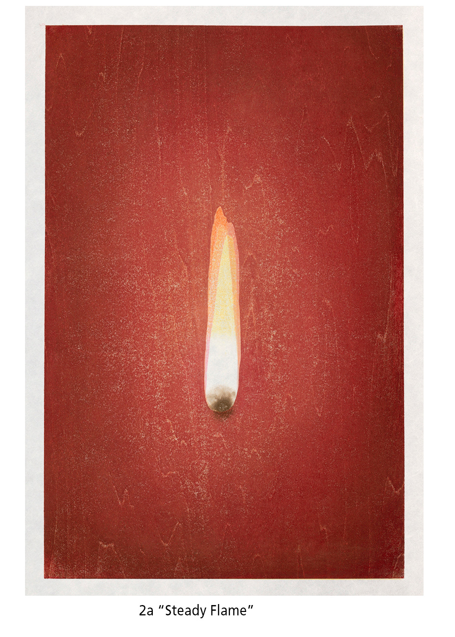 Annie Bissett Steady Flame 2017 18.5 x 24.5 mokuhanga