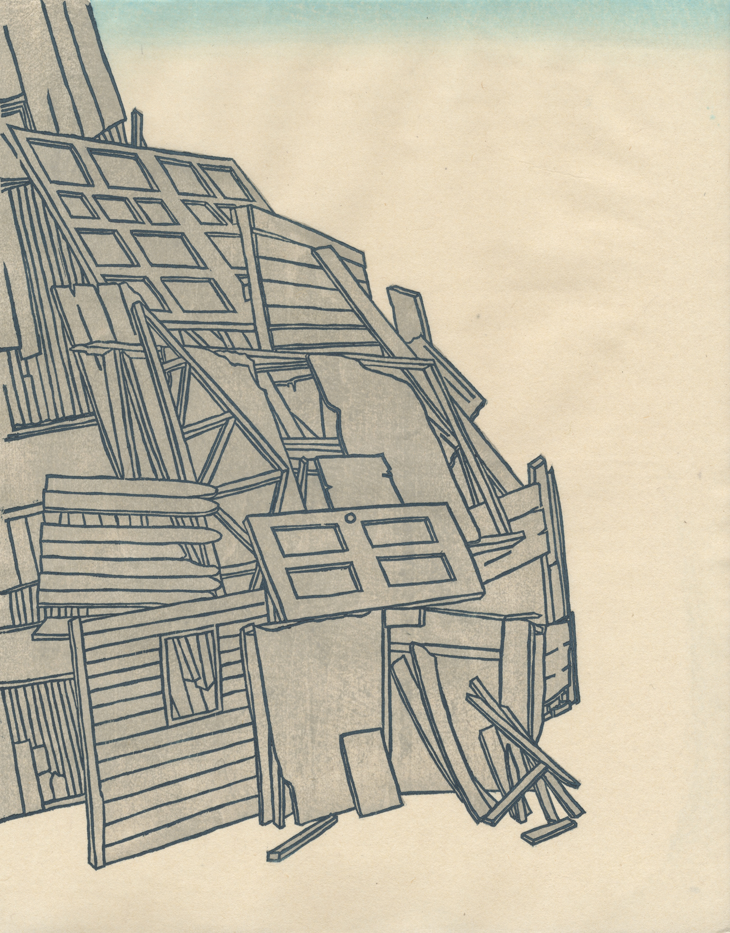 Yoonmi Nam An Accumulation 2012 11 x 14” mokuhanga