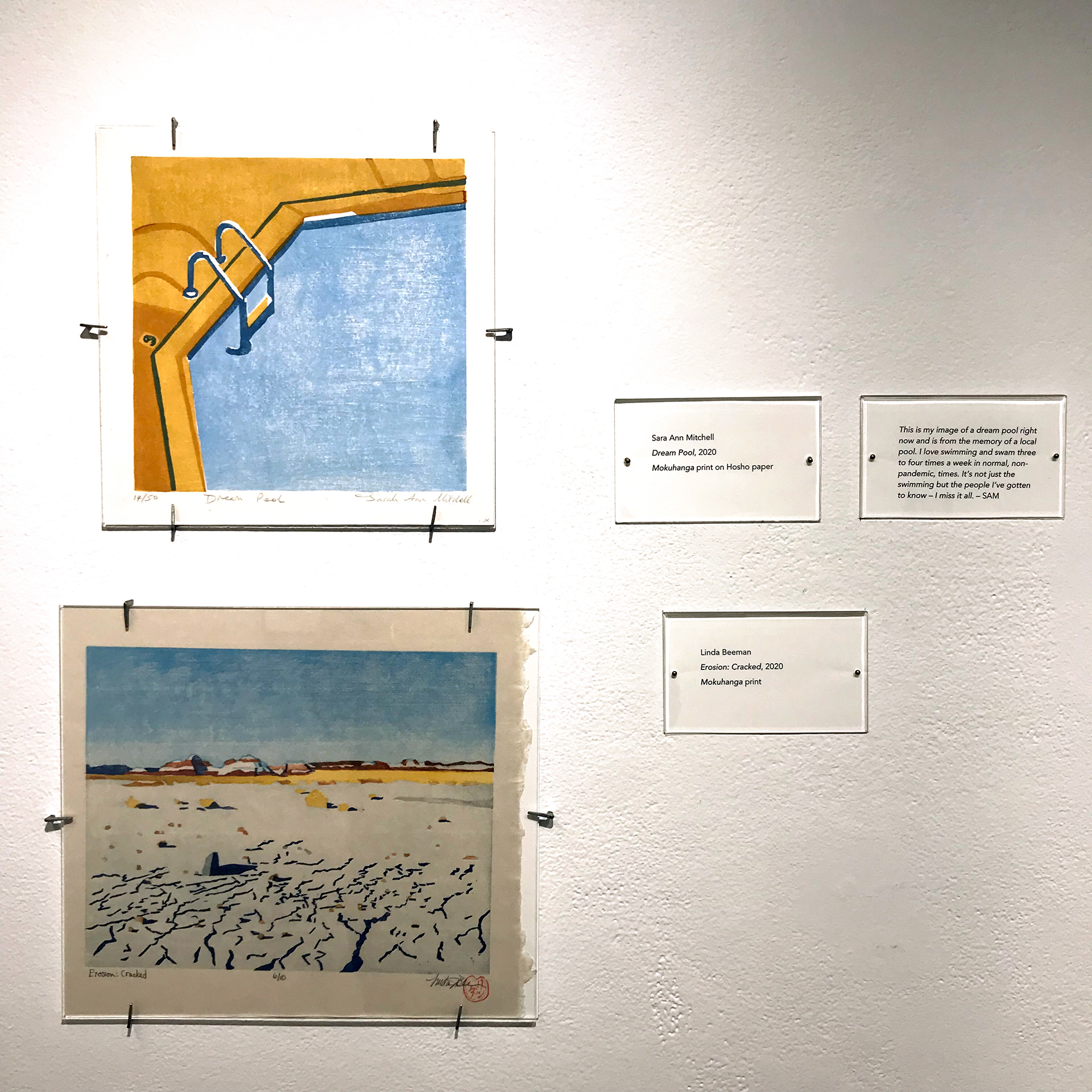 Sarah Ann Mitchell, Dream Pool;Linda Beeman, Erosion: Cracked