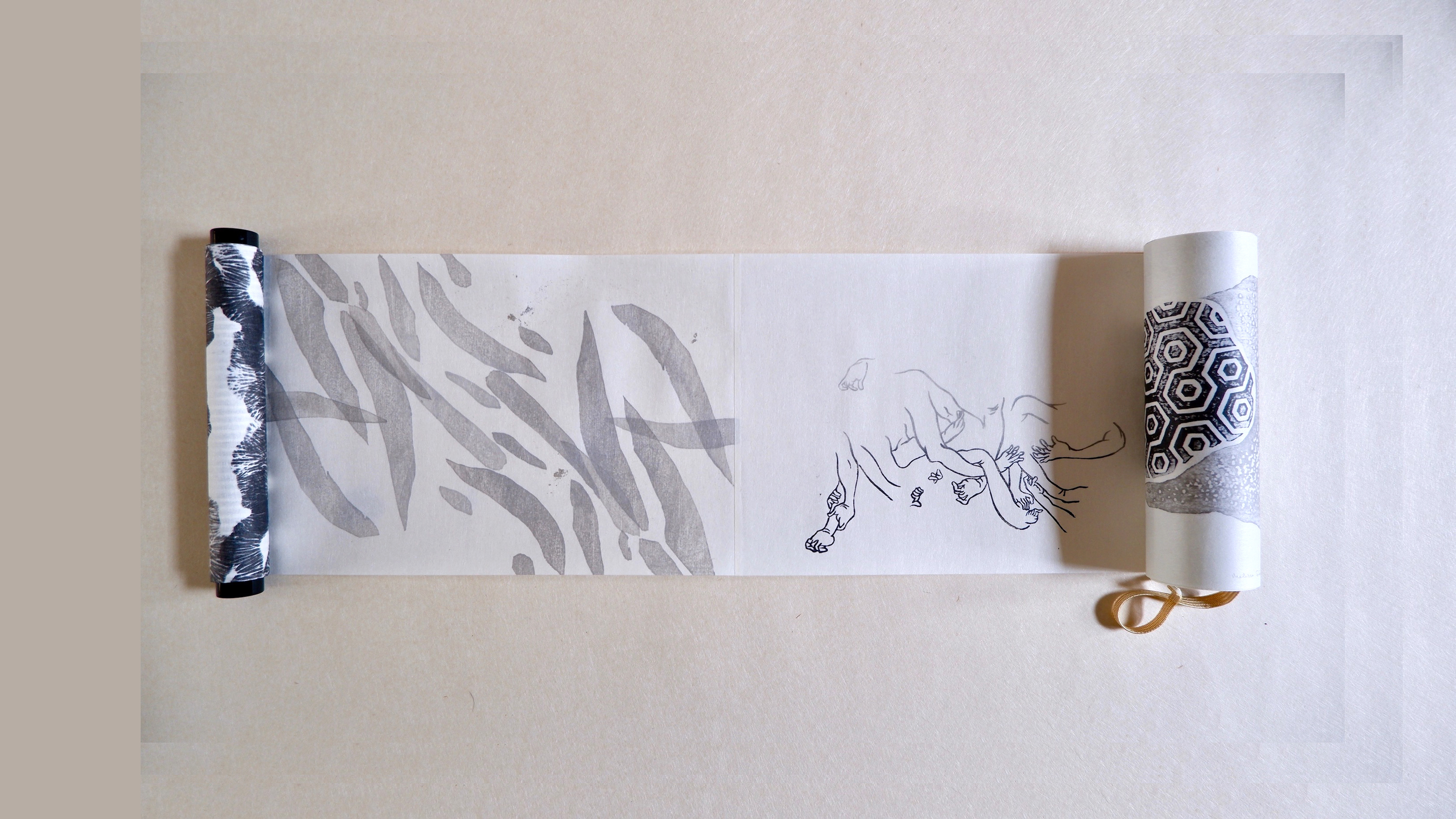 Mokuhanga Sisters, Borderless Scroll, 2020