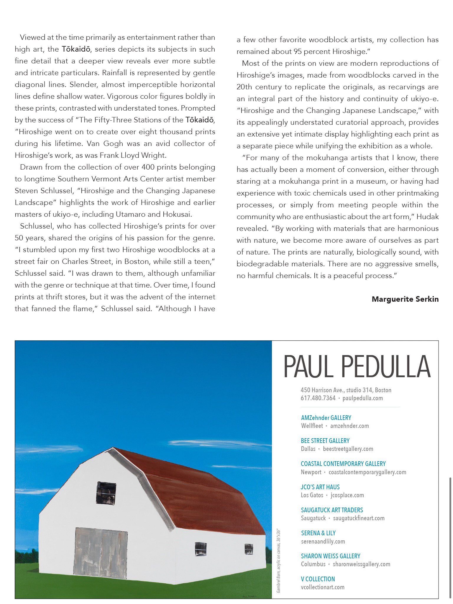 Artscope Magazine, Marguerite Serkin