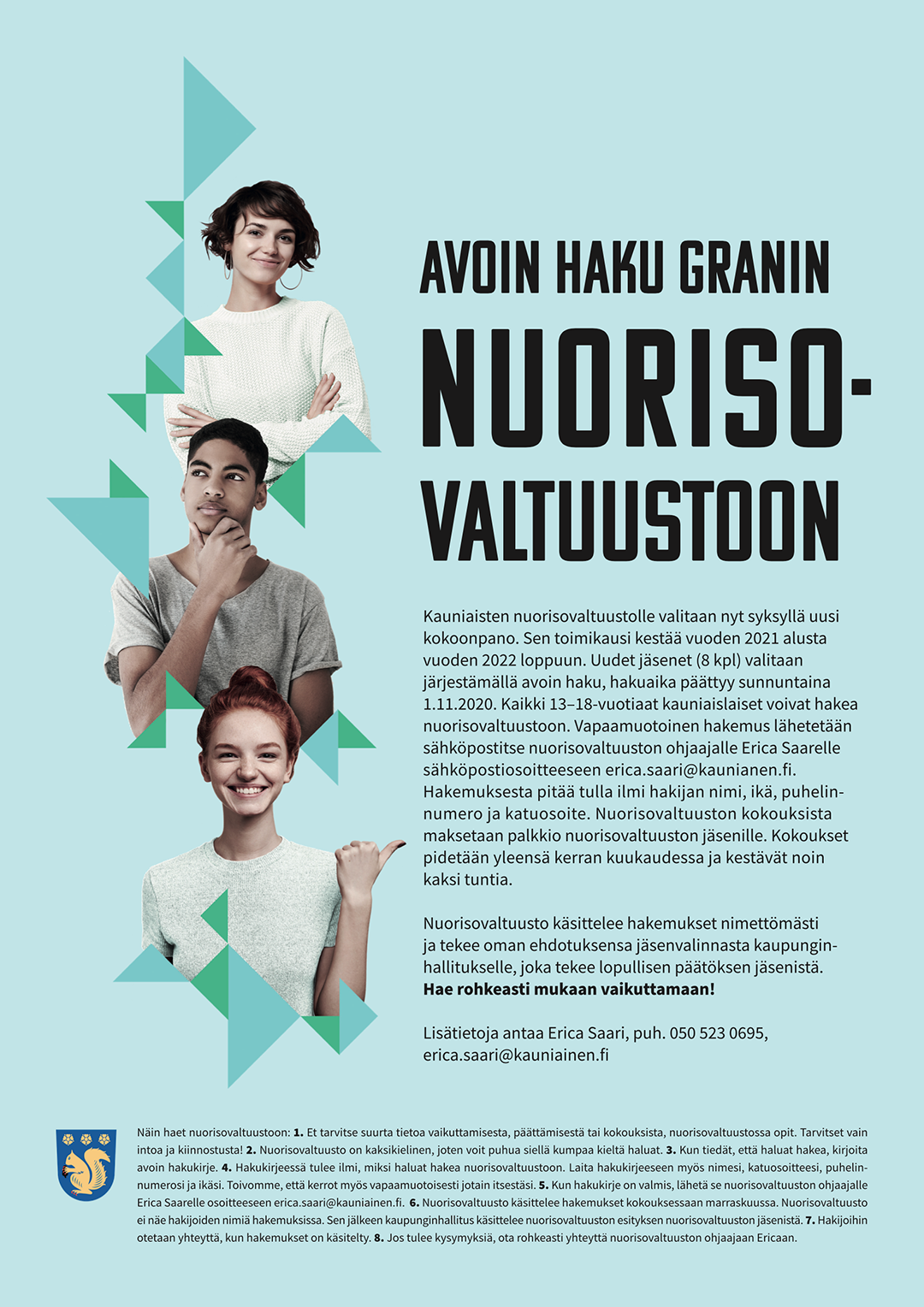 poster with photos of teenagers in youth counsel