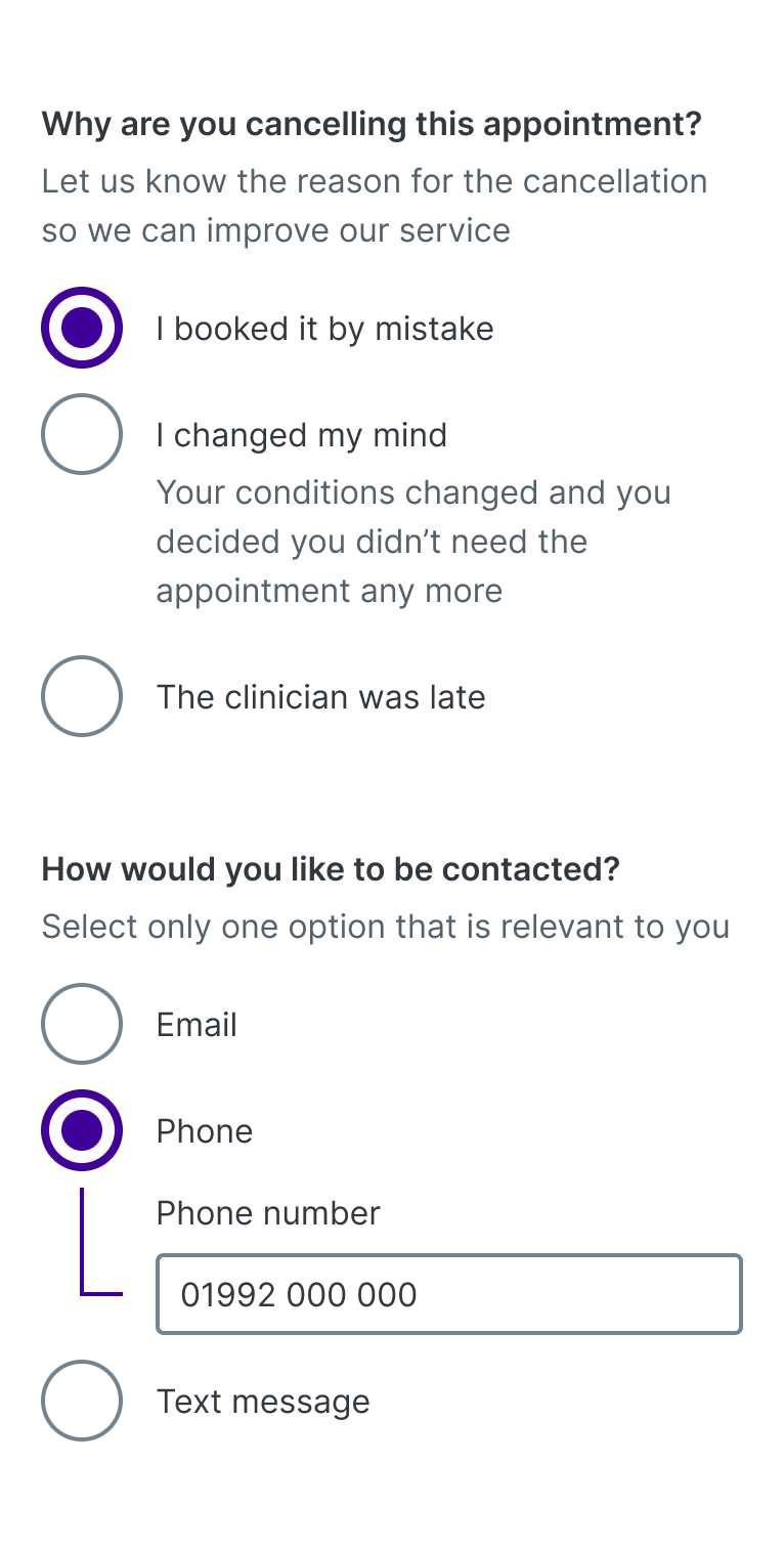 An image of the radio button we designed for our web platform