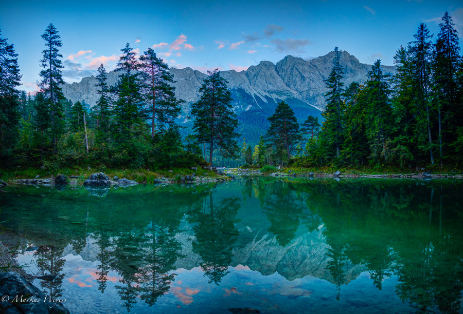Eibsee + Wettersteinmassiv mit Zugspitze