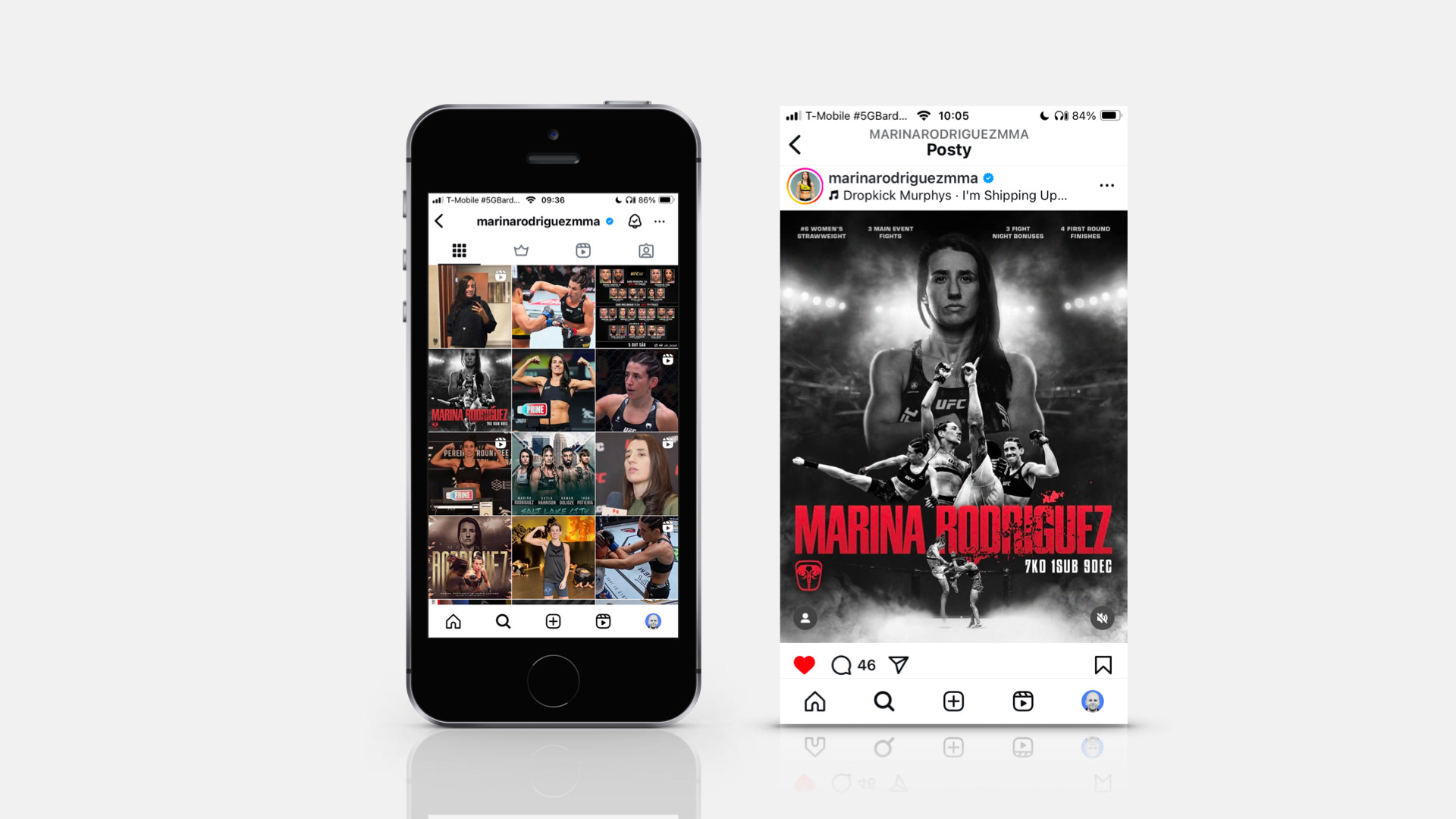 Marina Rodriguez Instagram Post on the iphone mockup