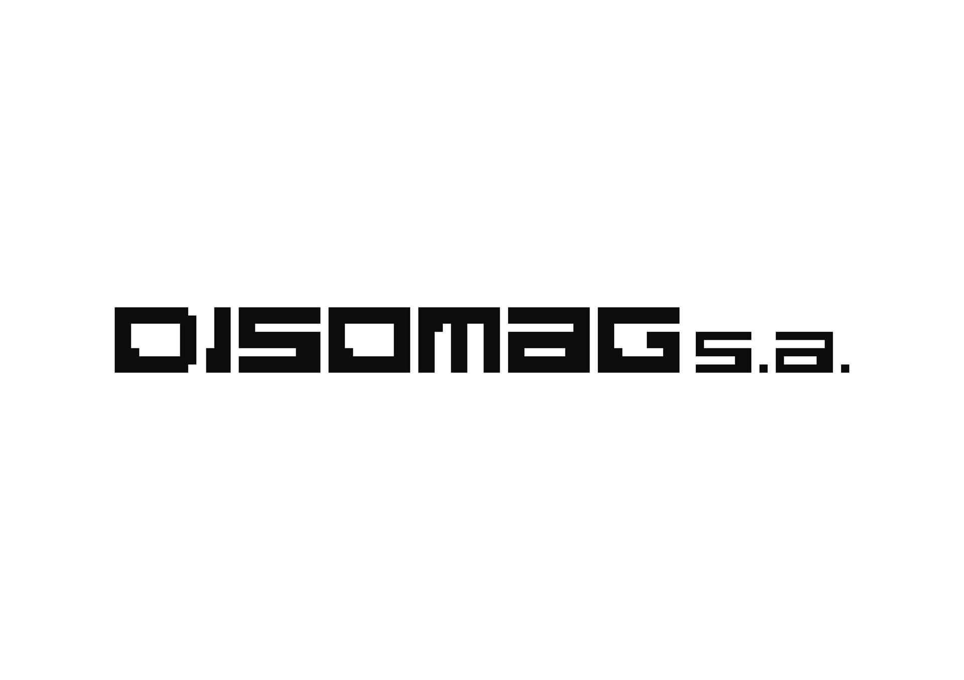DISOMAG. Logotipo para empresa distribuidora de soportes magnéticos, 1996