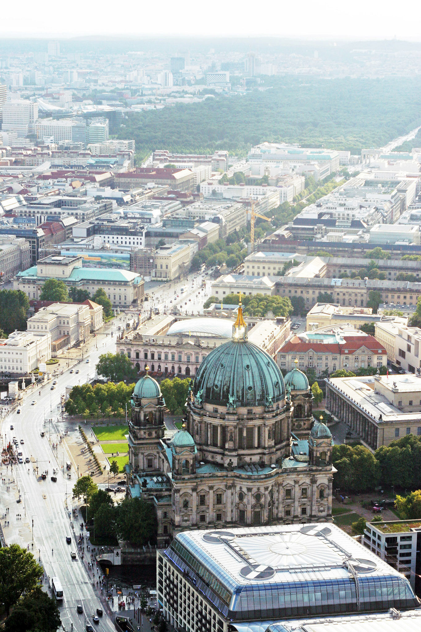 View from TV tower at the Berlin center and the Cathedral, Germany