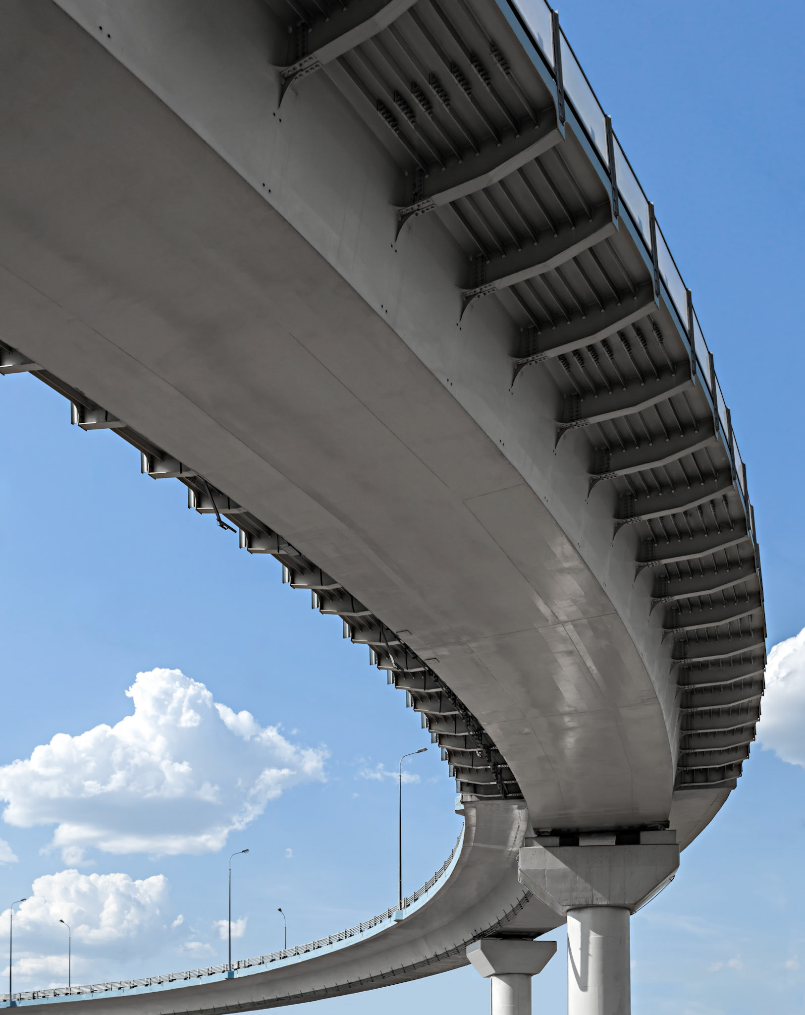 High overpass on the sky background