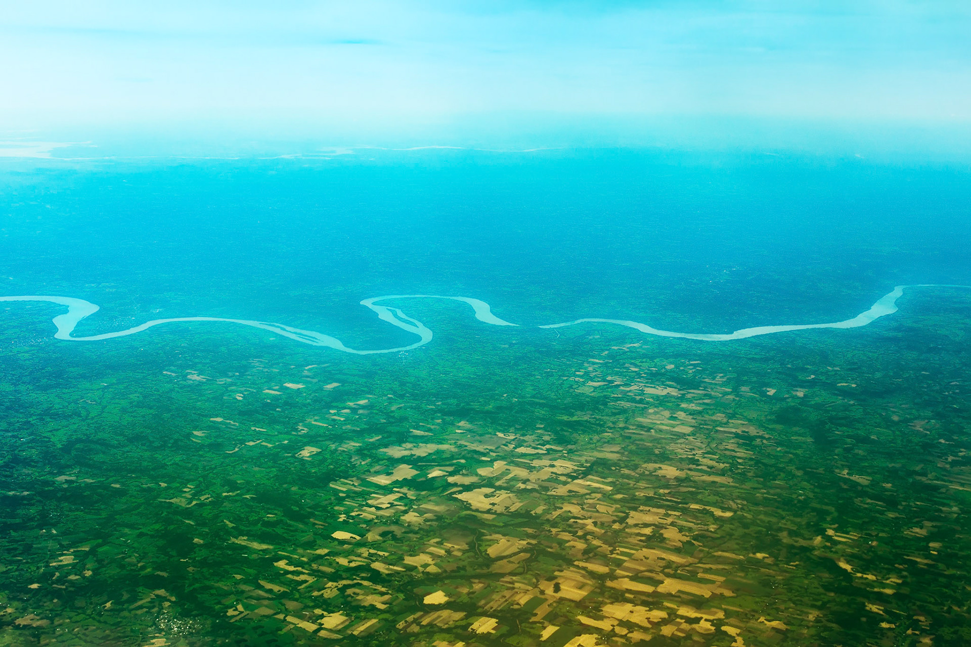 South American river, view from the plane