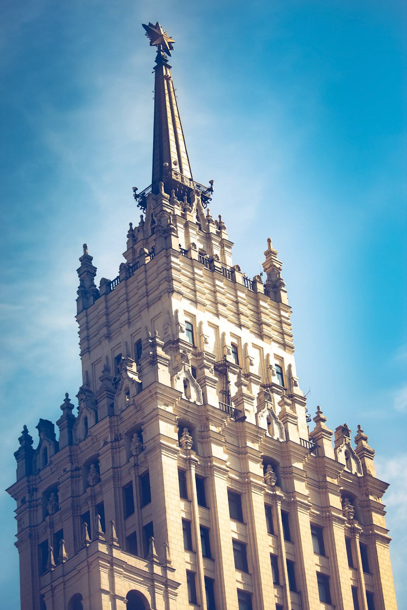 Top of the Red Gate Building in Moscow. It is one of seven Stalinist skyscrapers.